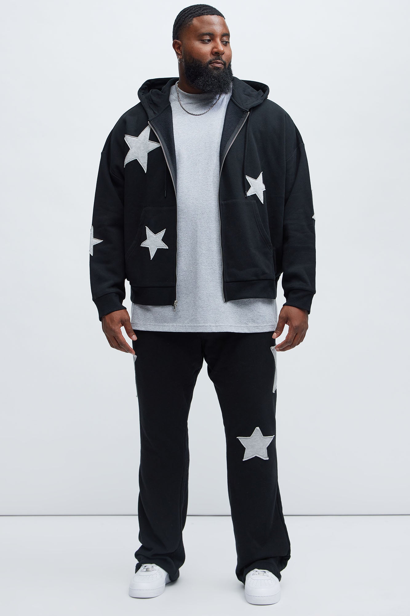 Tyson Stars Oversized Hoodie - Black Fashion Nova