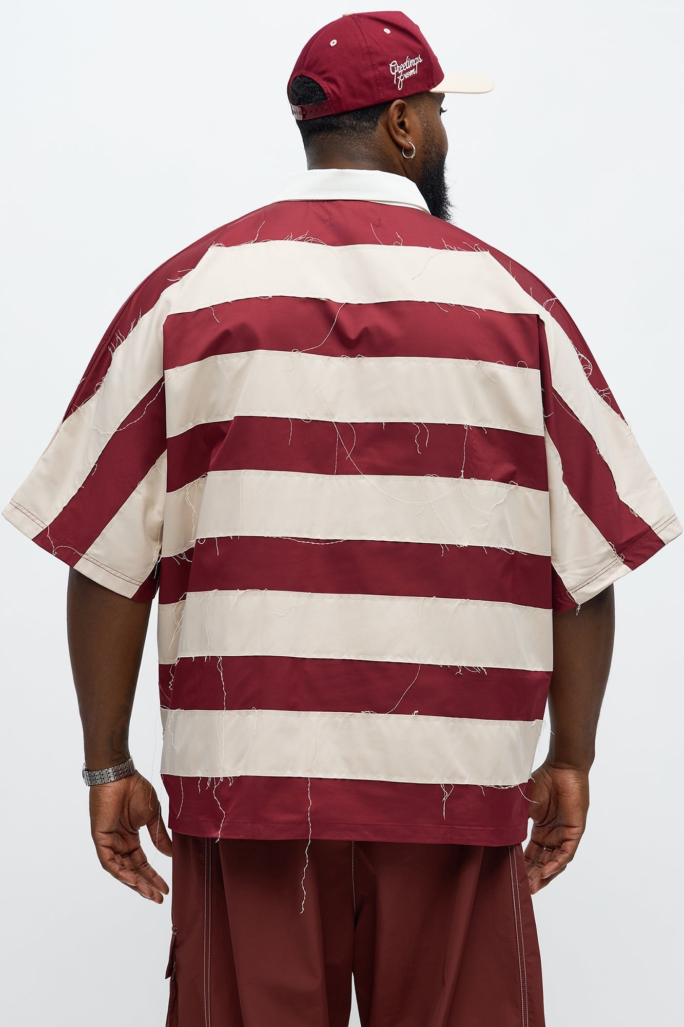 Oversized Frayed Polo Shirt - Multi Color Fashion Nova
