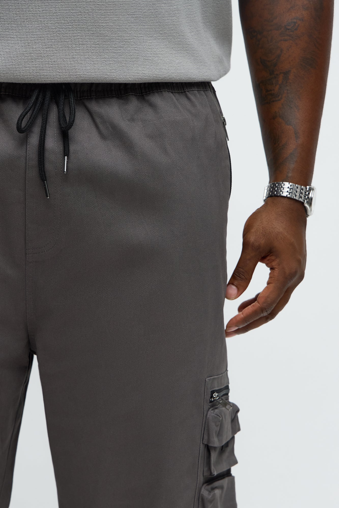 Straight Stay Busy Utility Pant - Charcoal Fashion Nova