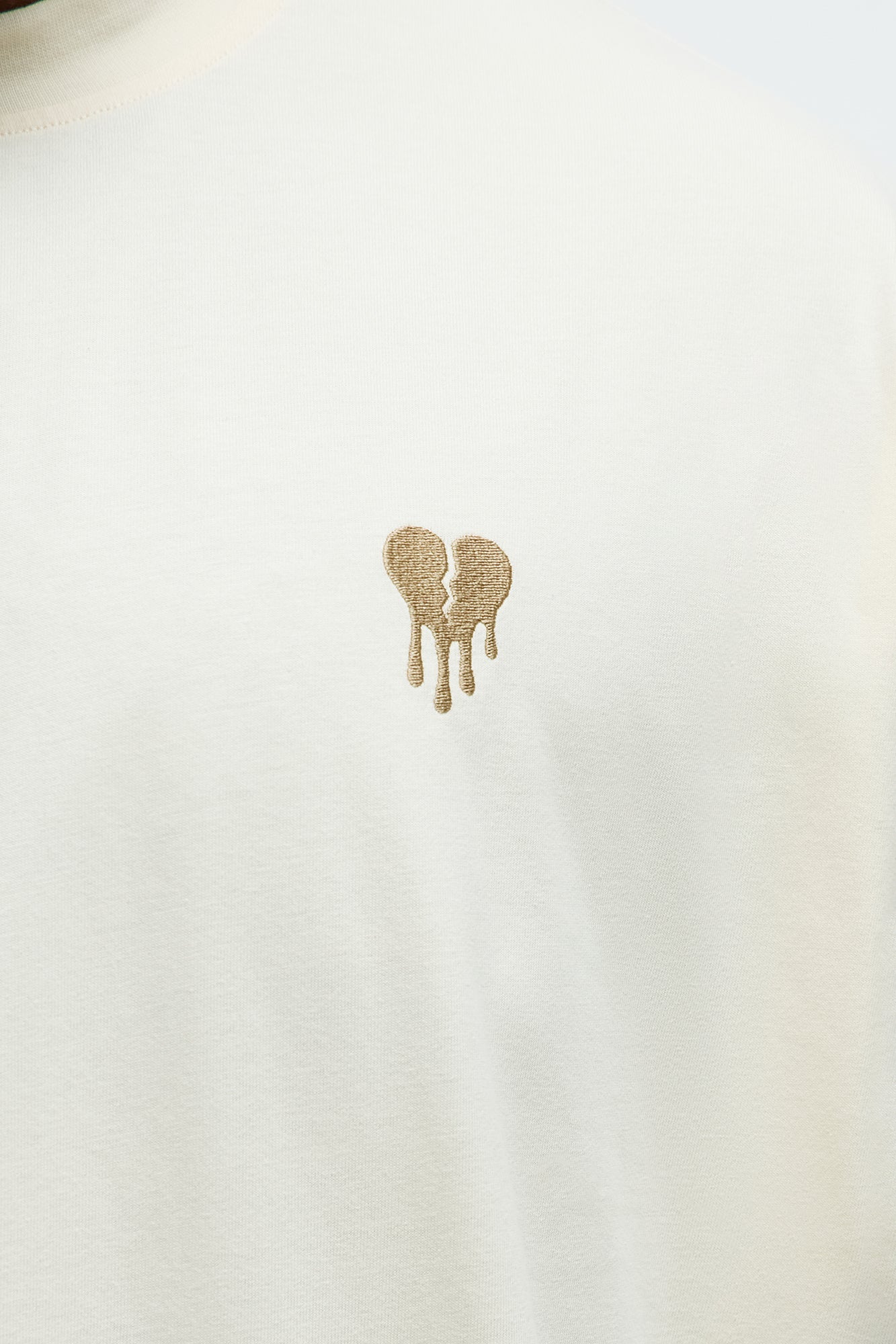 Oversized Mini Embroidery Heavy Weight Boxy tee - Cream Fashion Nova