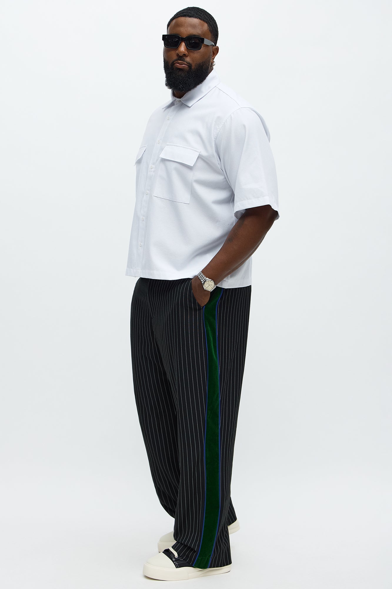 Baggy Elevated Side Stripe Trouser - Black/combo Fashion Nova