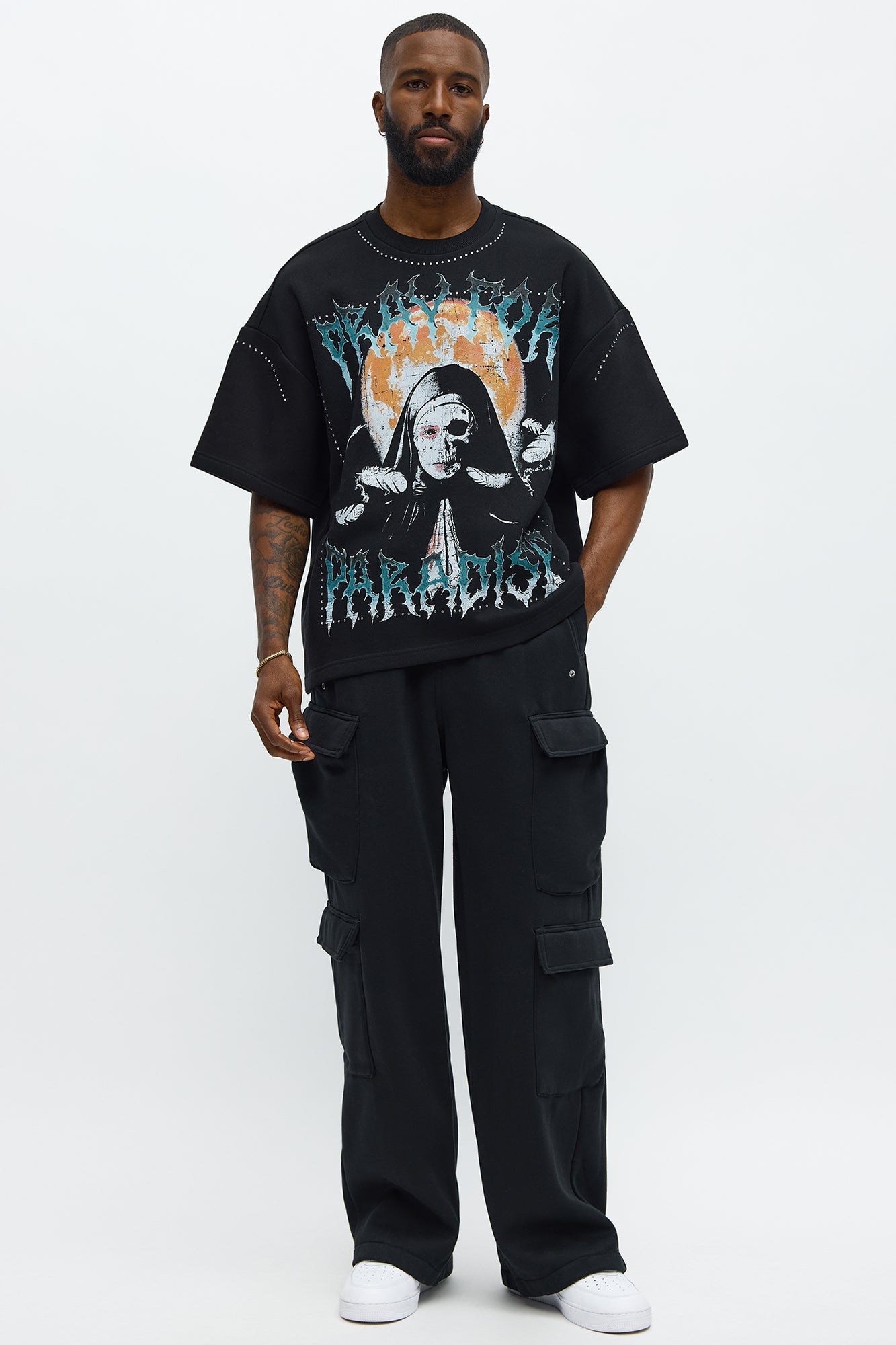 Tyson Pray Oversized Short Sleeve Tee - Black Fashion Nova