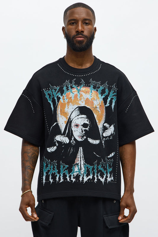 Tyson Pray Oversized Short Sleeve Tee - Black Fashion Nova