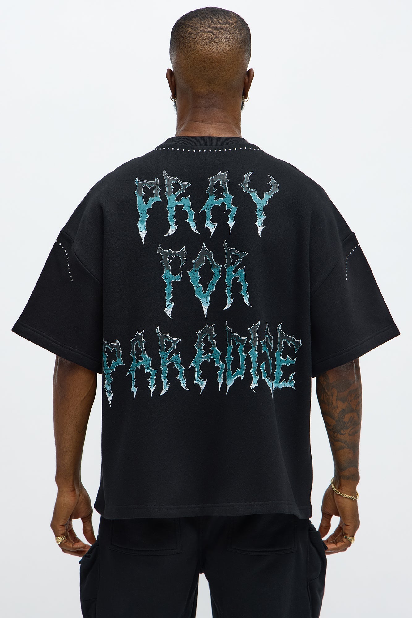 Tyson Pray Oversized Short Sleeve Tee - Black Fashion Nova