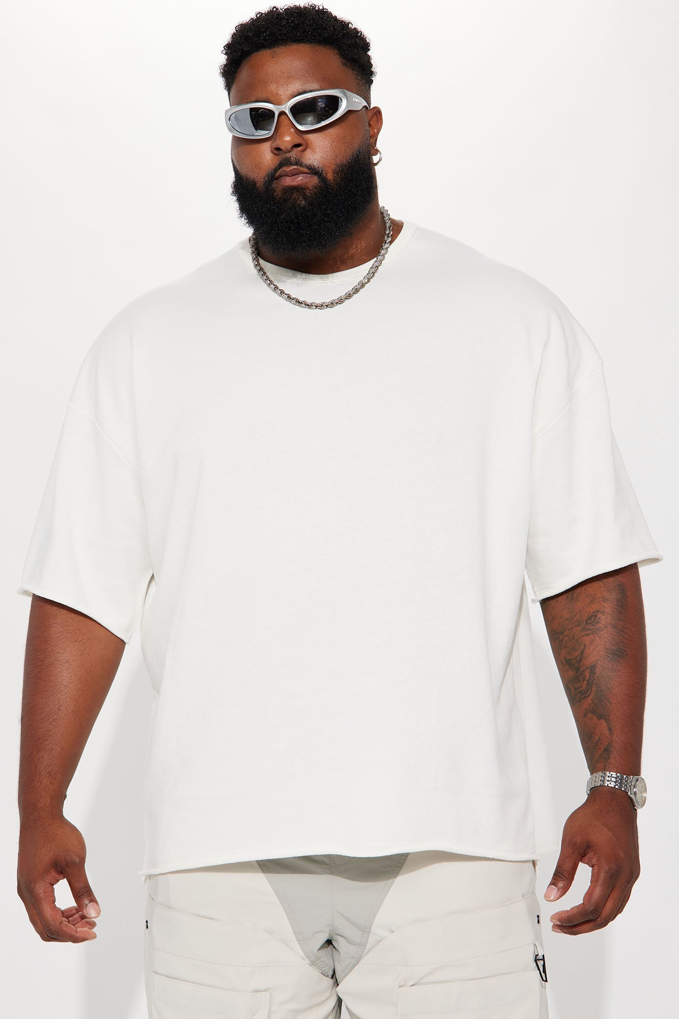 I Like How It Looks Oversized Terry Short Sleeve Tee - White Fashion Nova