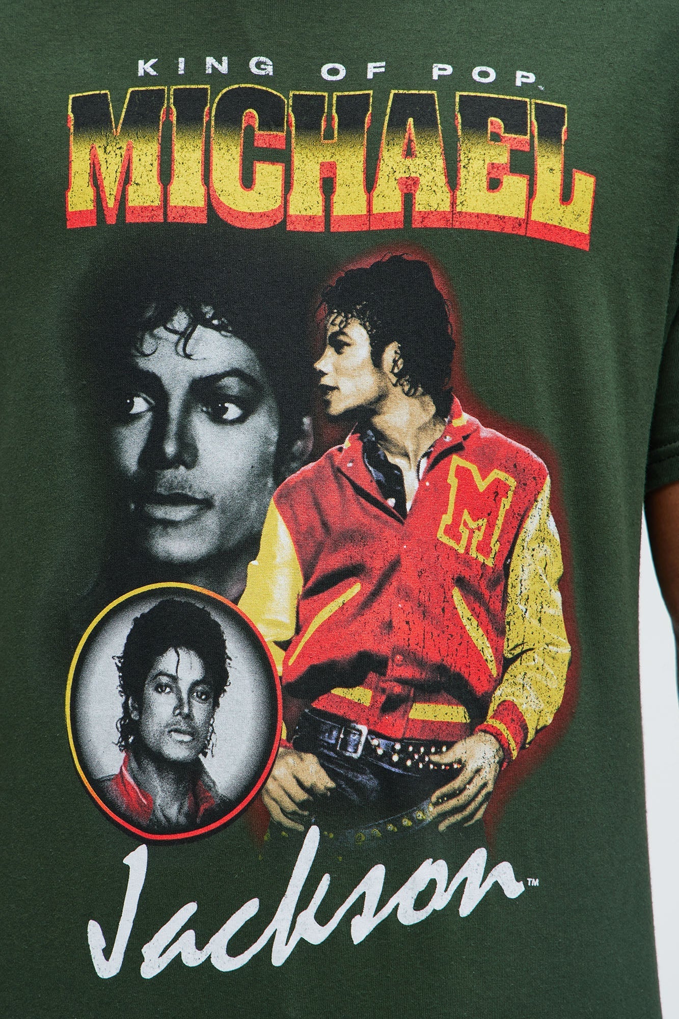 Michael Jackson The King Of Pop Short Sleeve Tee - Green Fashion Nova