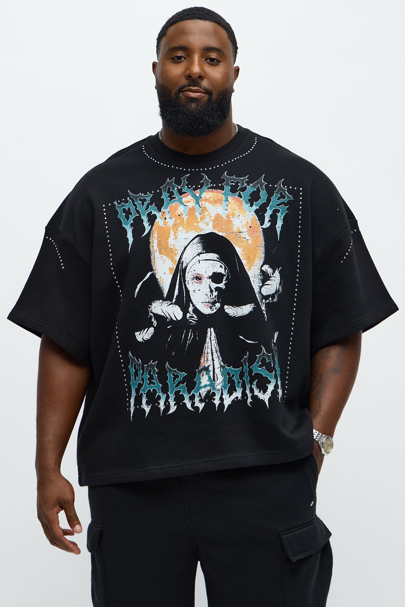 Tyson Pray Oversized Short Sleeve Tee - Black Fashion Nova