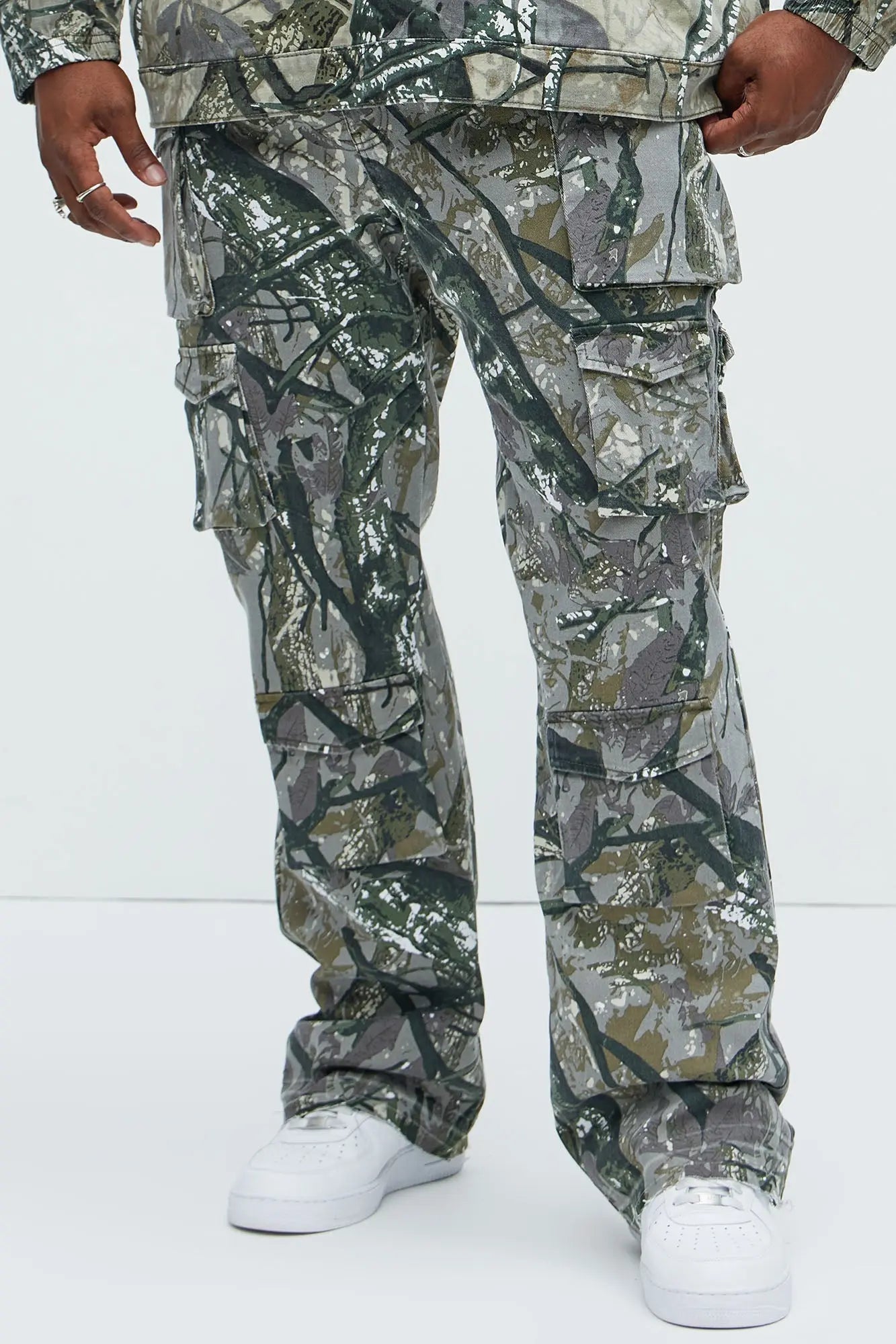 On Repeat Skinny Flare Cargo Pants - Green/combo Fashion Nova