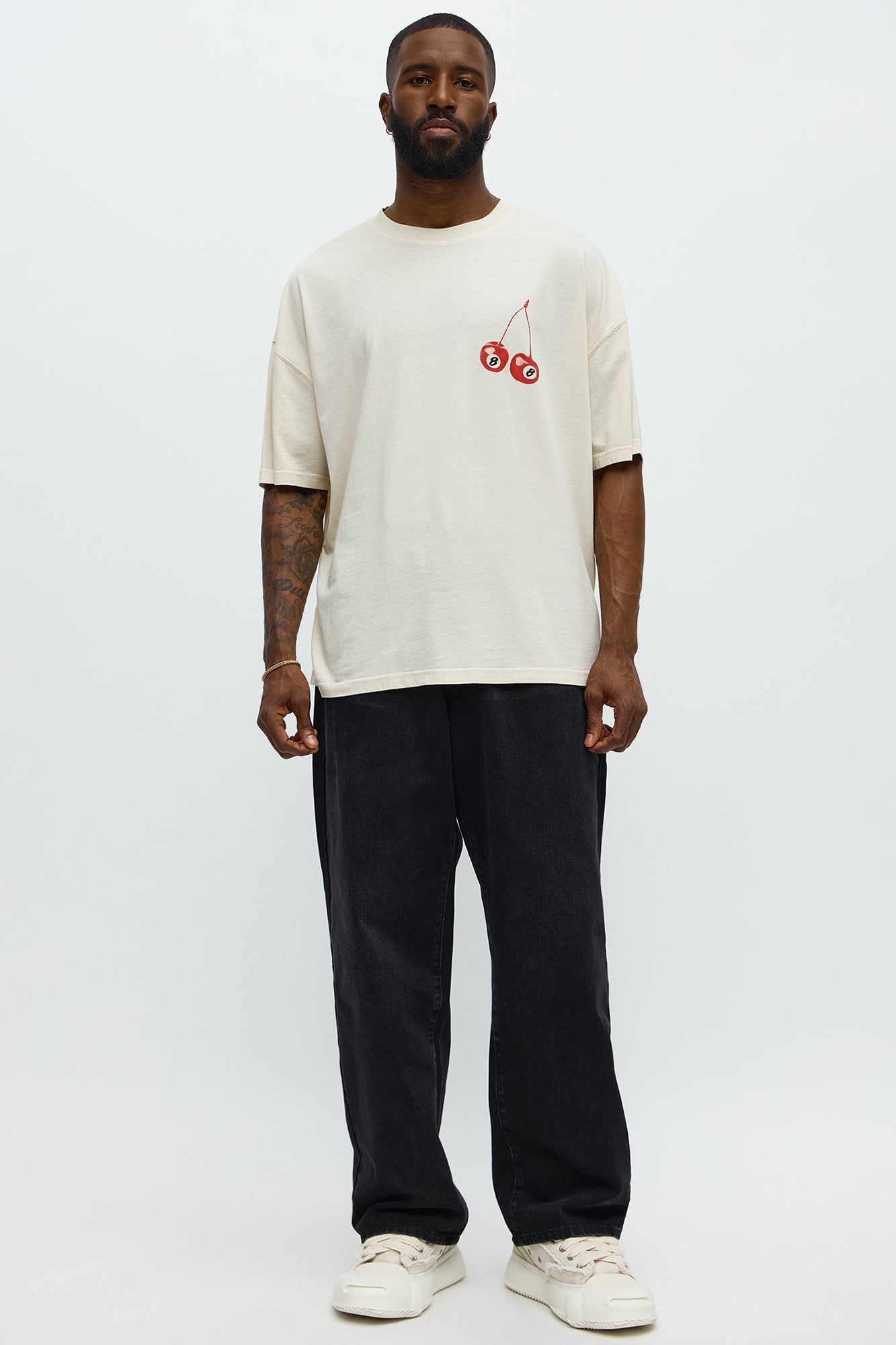 All Outta Luck Oversized Short Sleeve Tee - Cream Fashion Nova