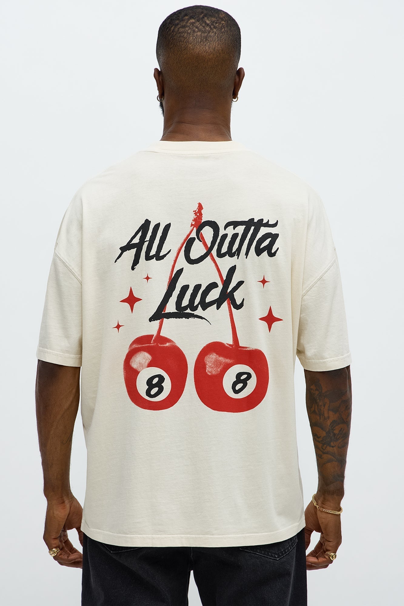 All Outta Luck Oversized Short Sleeve Tee - Cream Fashion Nova