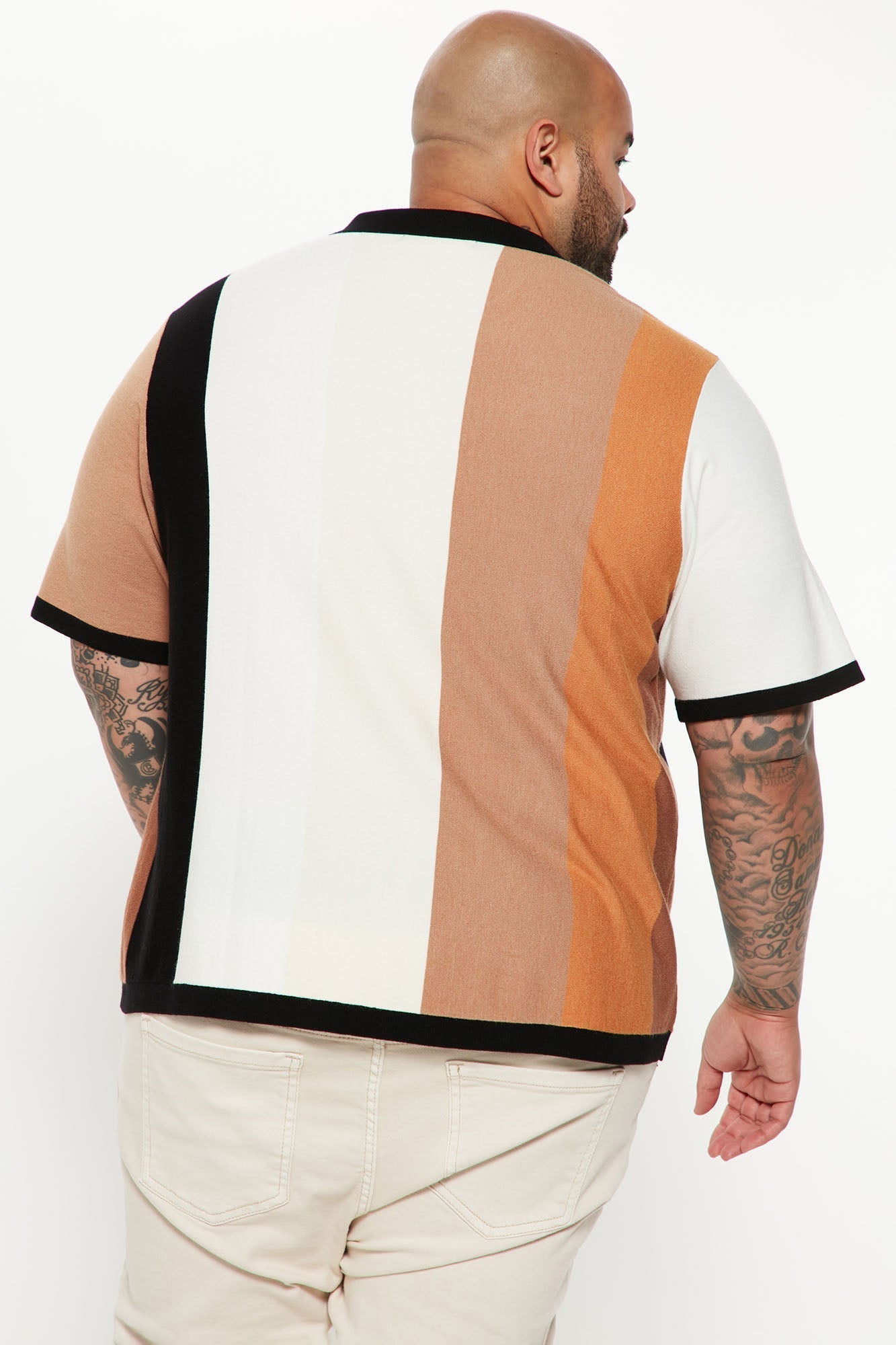 Levels Striped Short Sleeve Knit Polo - Brown/combo Fashion Nova