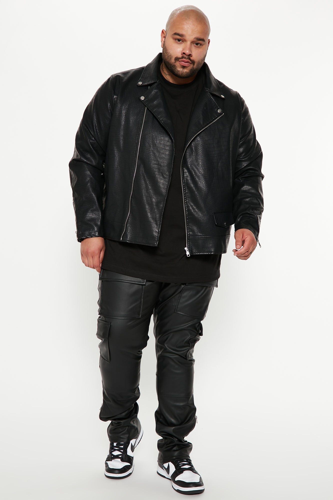 Zip It Faux Leather Slim Cargo Pants - Black Fashion Nova