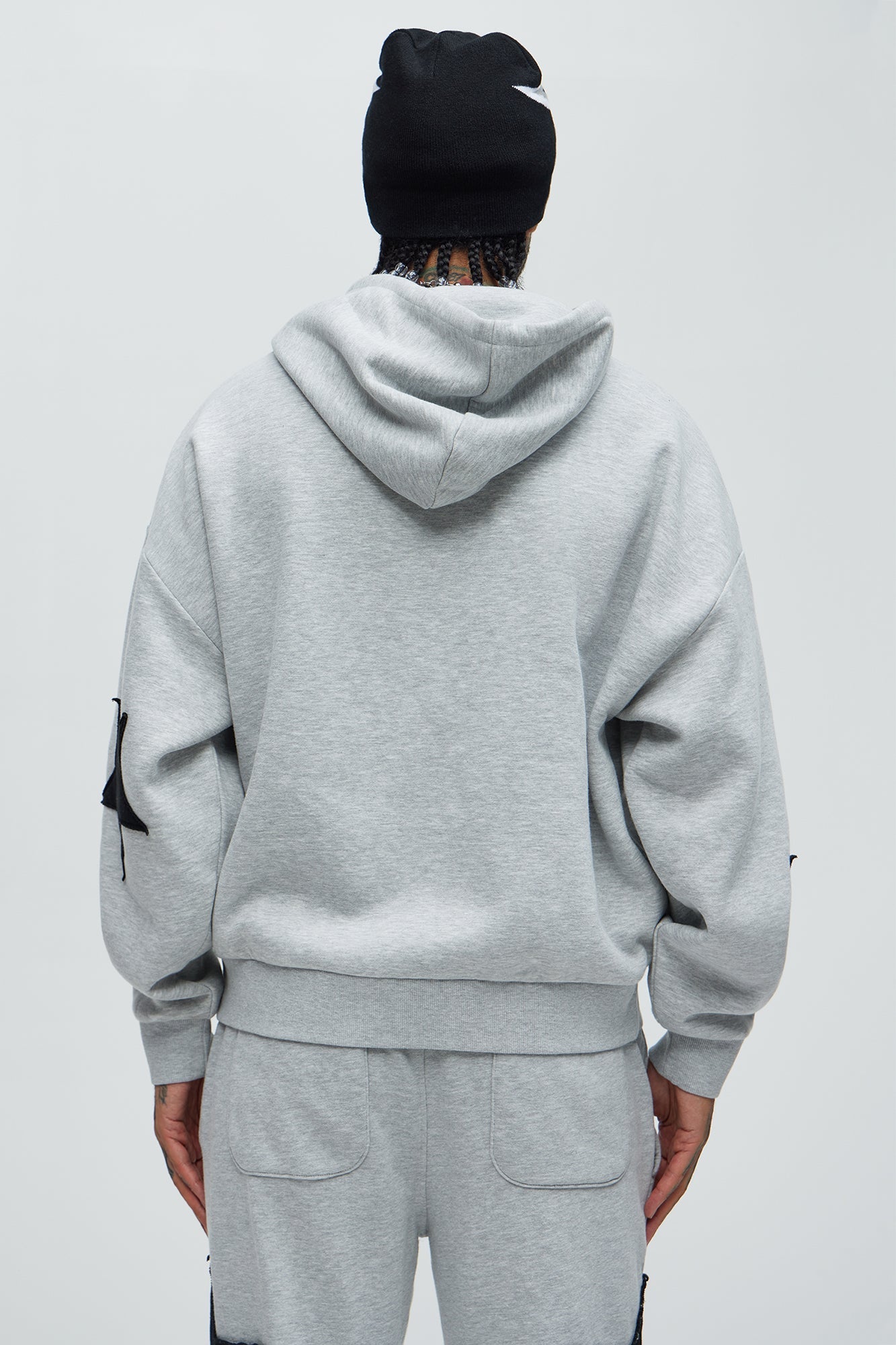 Tyson Stars Oversized Hoodie - Heather Grey Fashion Nova