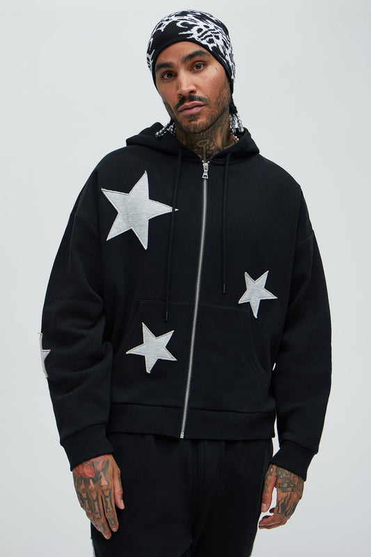Tyson Stars Oversized Hoodie - Black Fashion Nova