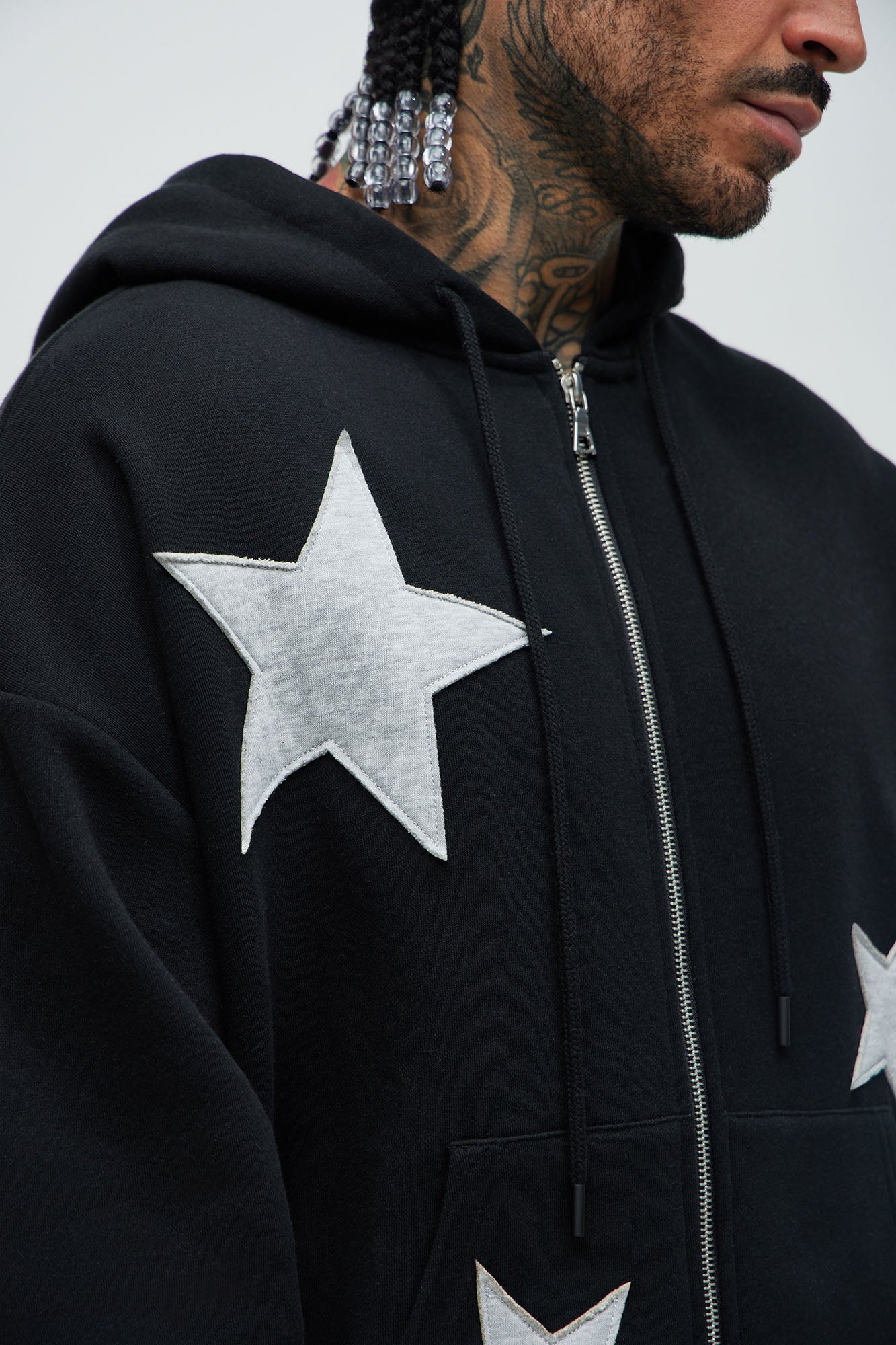 Tyson Stars Oversized Hoodie - Black Fashion Nova