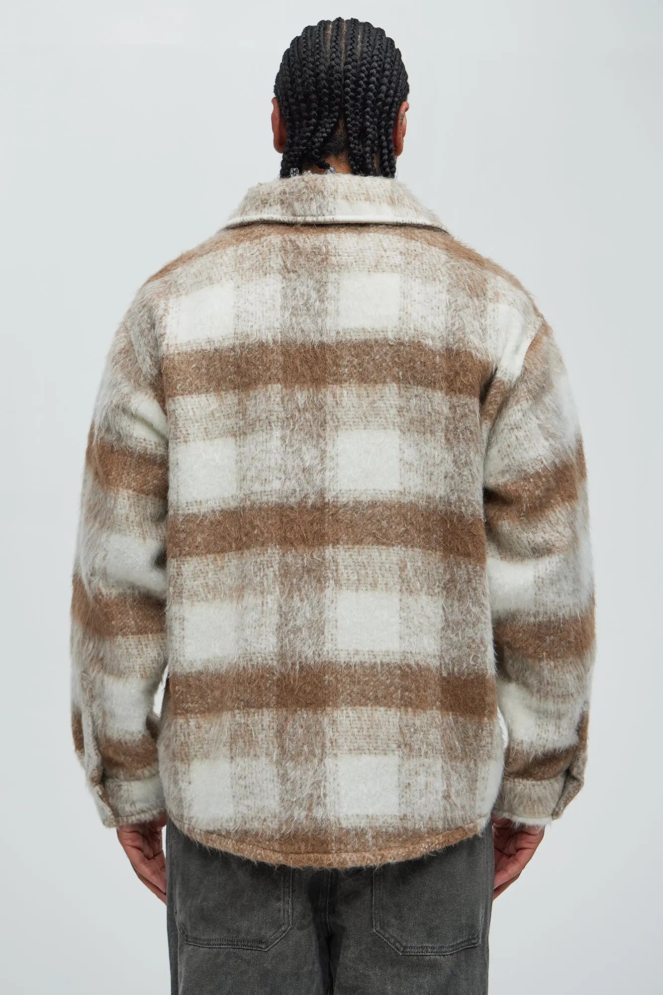 Move Up Plaid Shacket - Tan Fashion Nova