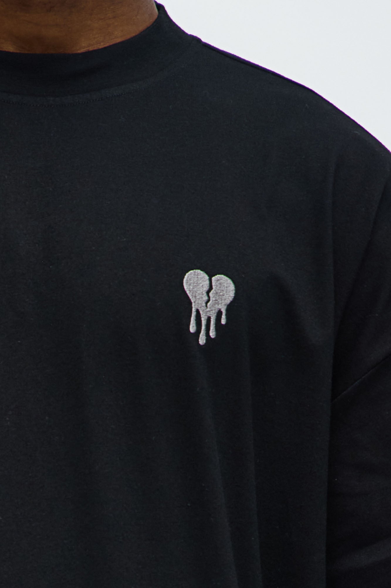 Oversized Mini Embroidery Heavy Weight Boxy Tee - Black Fashion Nova