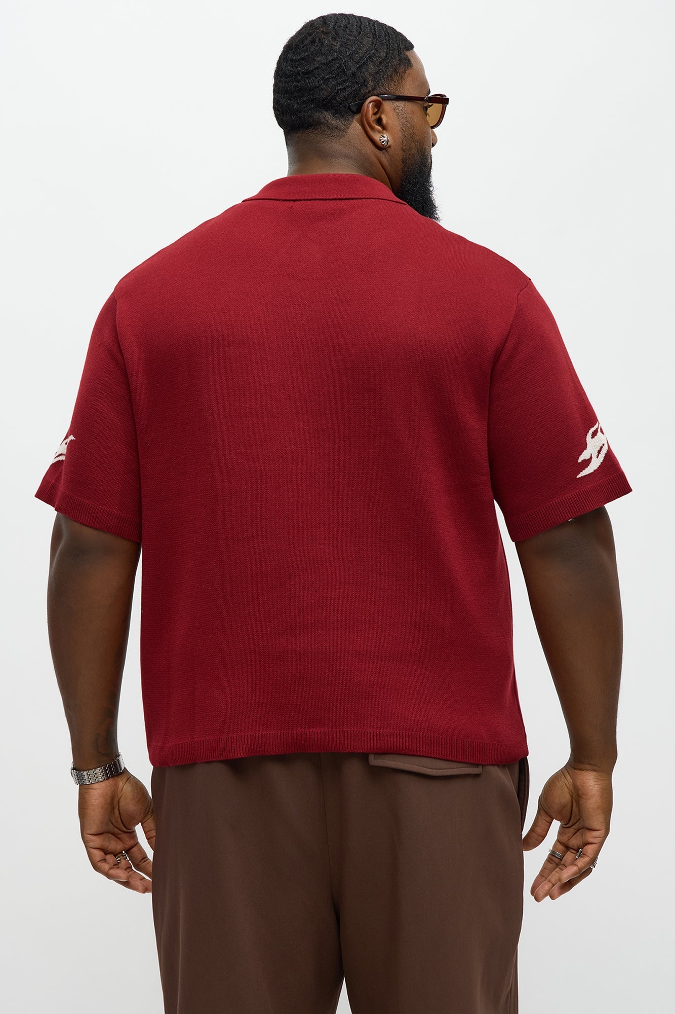 Regular Fit 13 Button Up Sweater Shirt - Red/White Fashion Nova