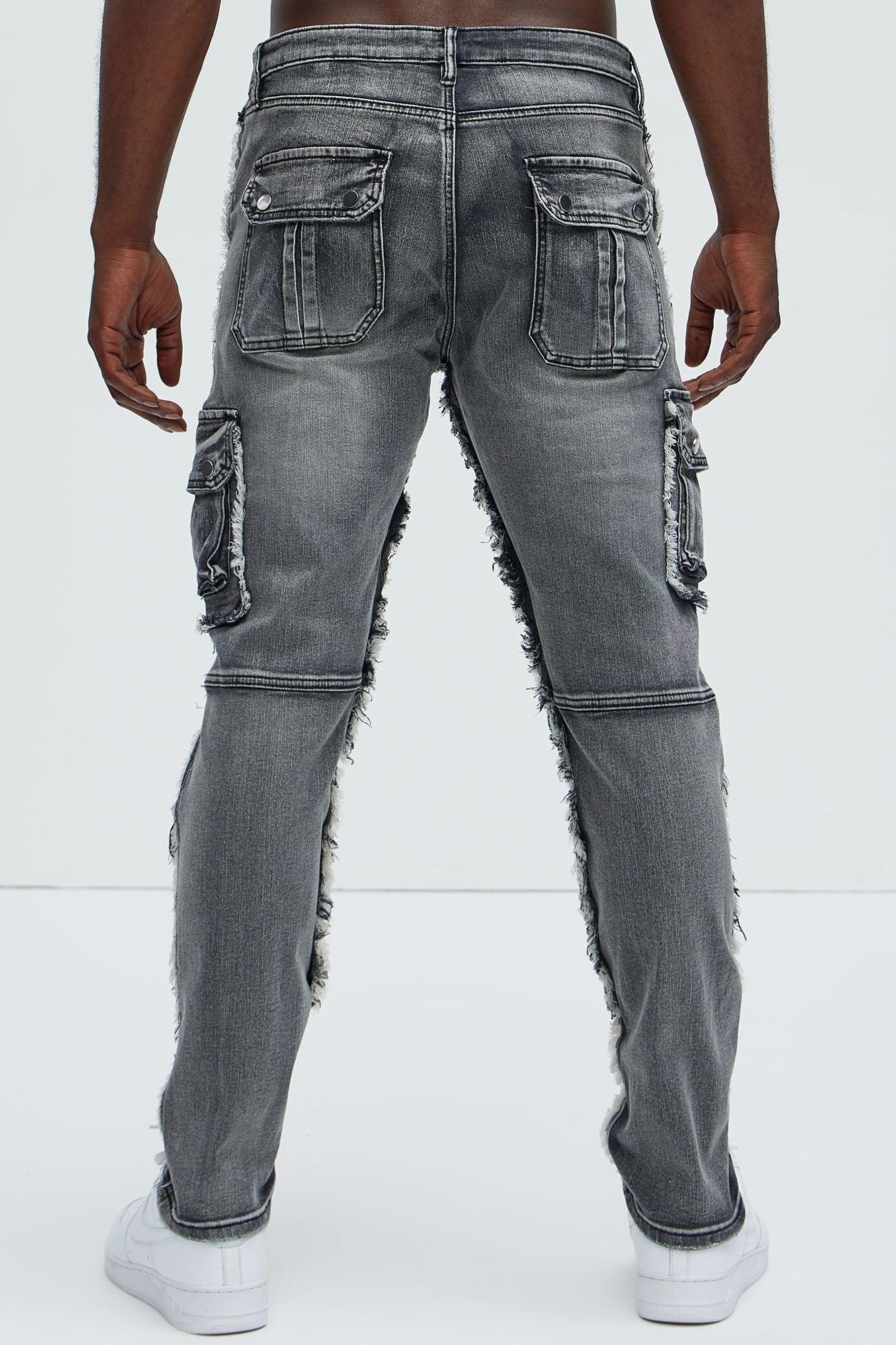 Risky Business Slim Cargo Jeans - Black Wash Fashion Nova