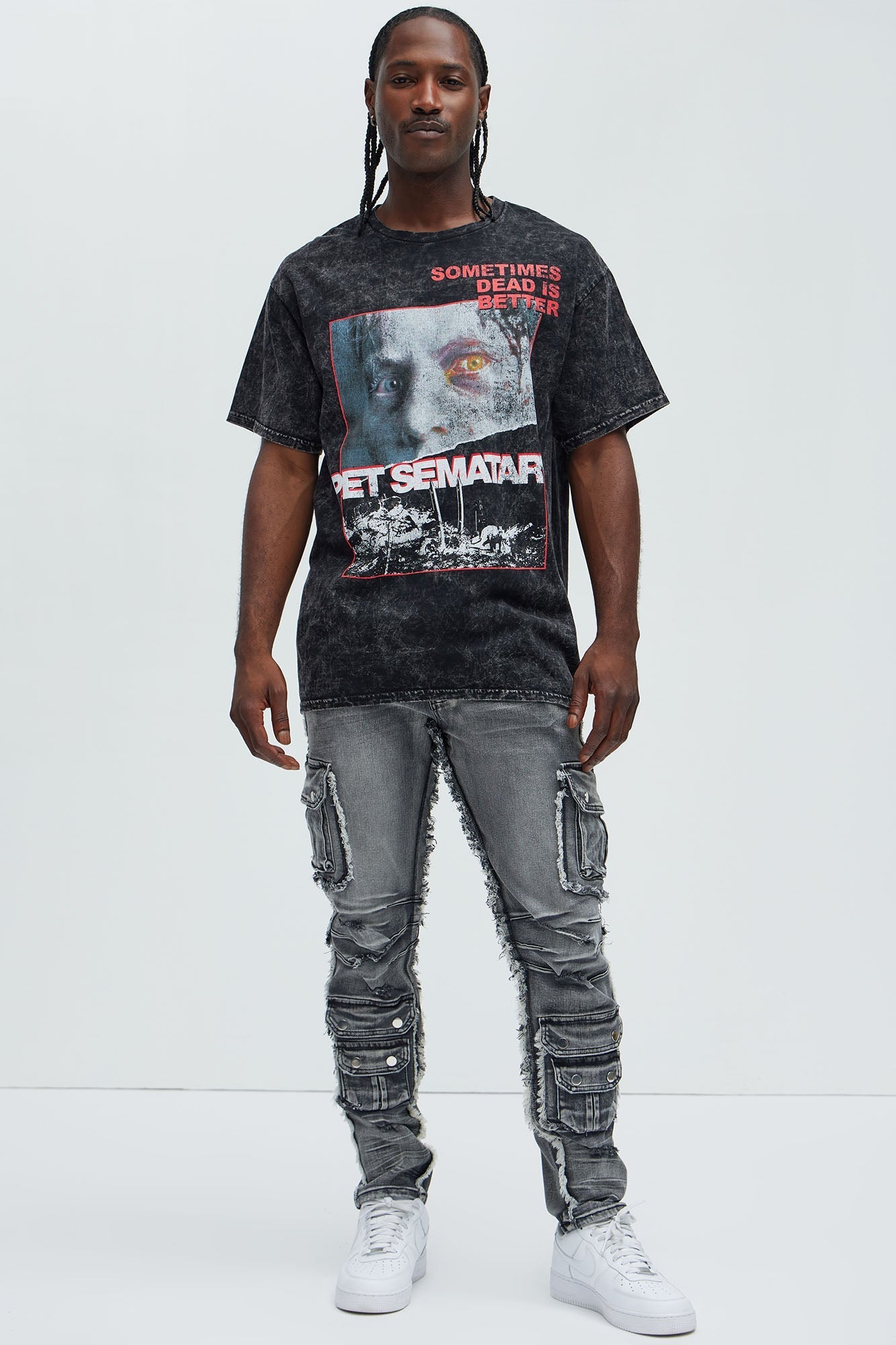 Risky Business Slim Cargo Jeans - Black Wash Fashion Nova