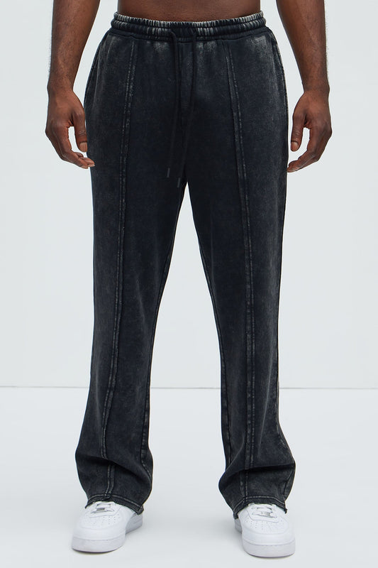 Tyson Frayed Seams Sweatpants - Black Fashion Nova