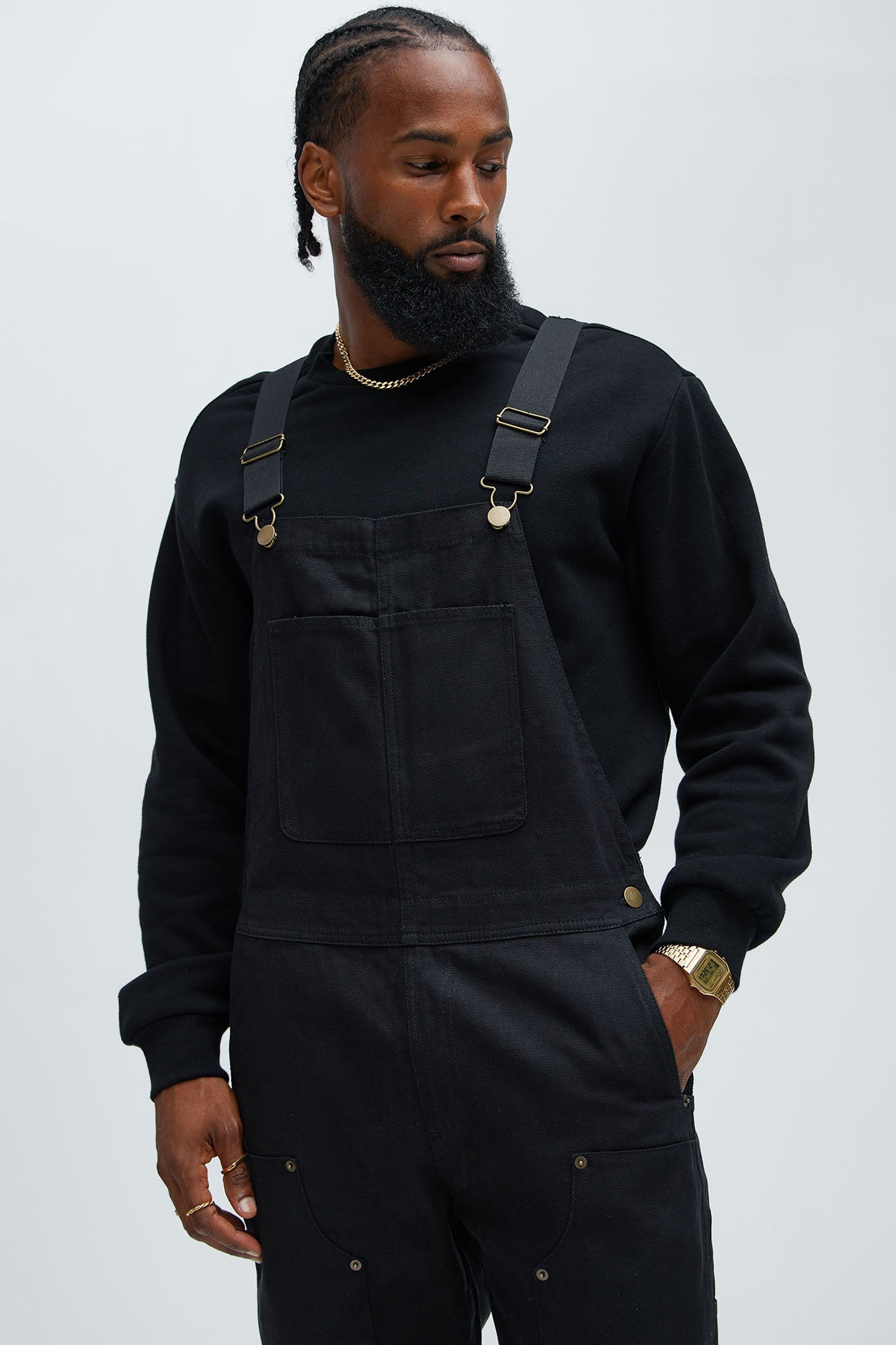 Alexander Utility Canvas Overalls - Black Fashion Nova