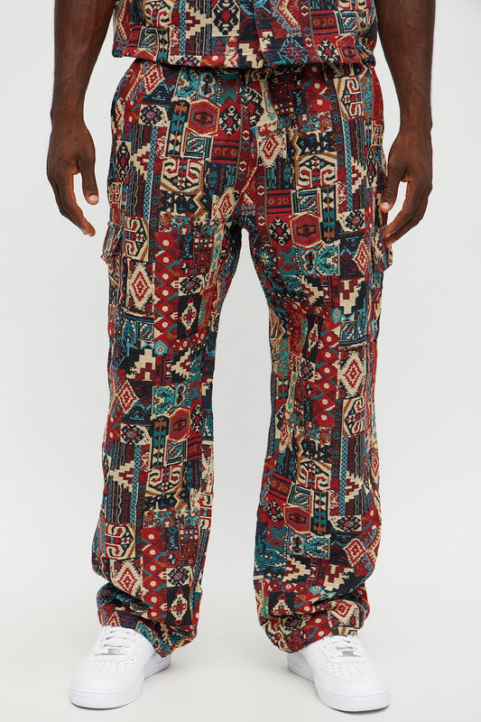 Baggy Aztec Tapestry Cargo Pants - Multi Color Fashion Nova
