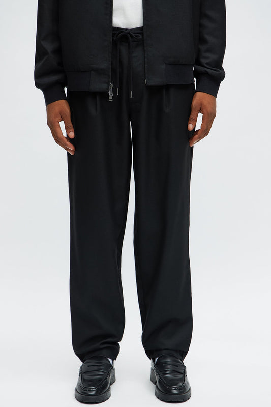 Slim Modern Stretch-Waist Everyday Trouser - Black Fashion Nova