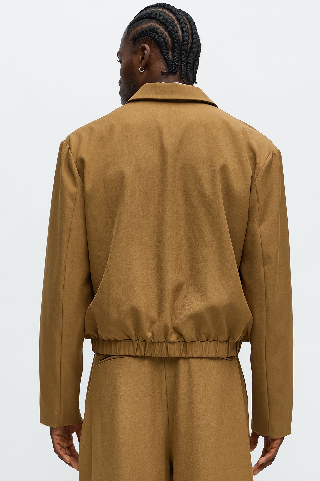 Cropped Strikeout Blazer Bomber Jacket - Brown Fashion Nova