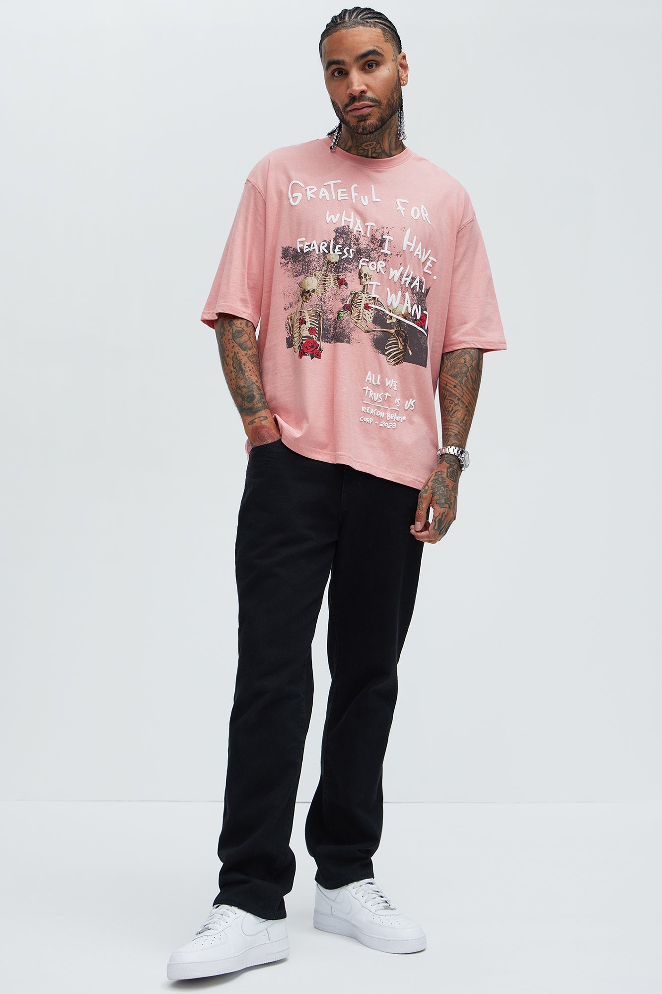 Grateful For What I have Oversized Short Sleeve Tee - Pink Fashion Nova