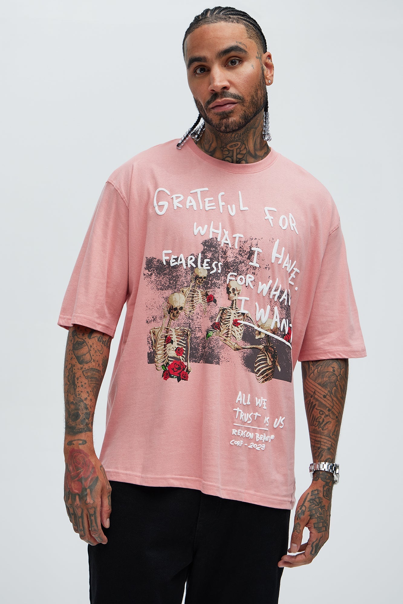 Grateful For What I have Oversized Short Sleeve Tee - Pink Fashion Nova