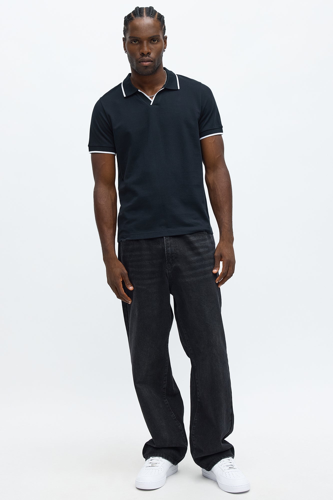 Driveway Short Sleeve Polo - Black Fashion Nova
