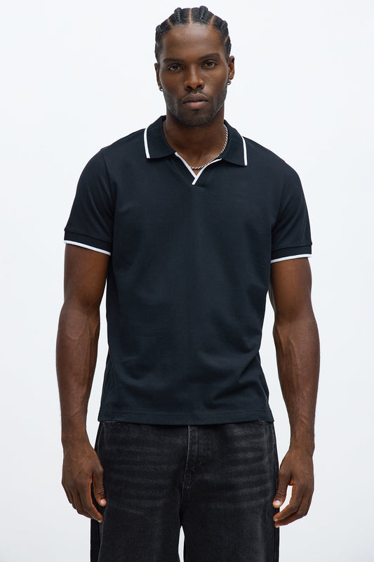 Driveway Short Sleeve Polo - Black Fashion Nova