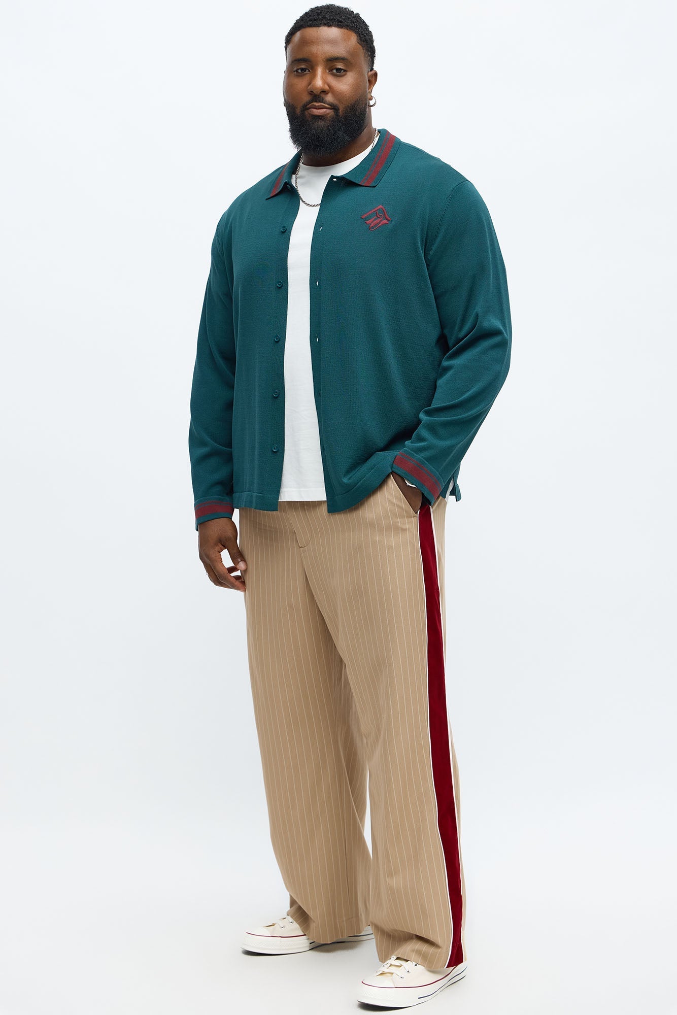 Baggy Elevated Side Stripe Trouser - Khaki/combo Fashion Nova