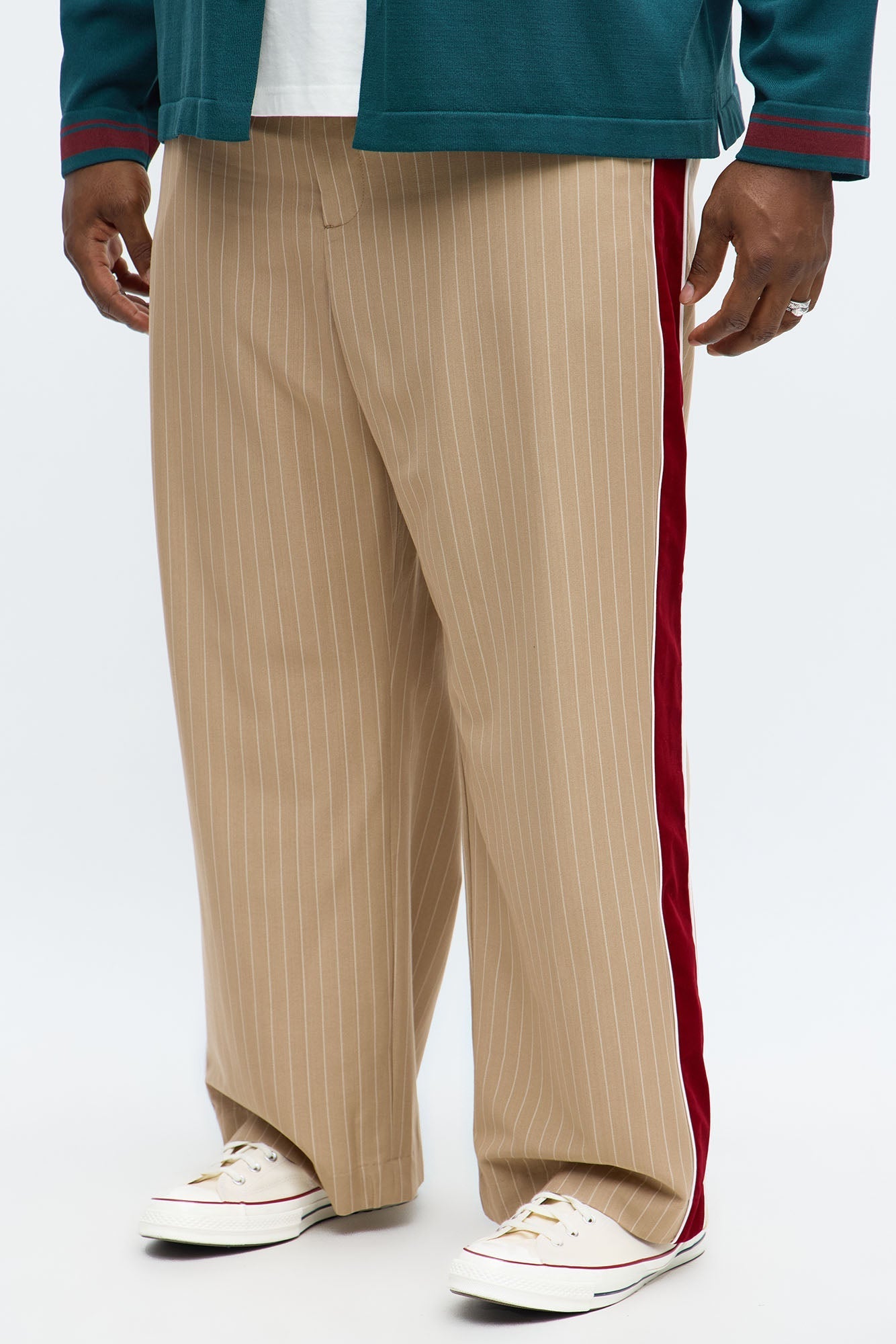 Baggy Elevated Side Stripe Trouser - Khaki/combo Fashion Nova