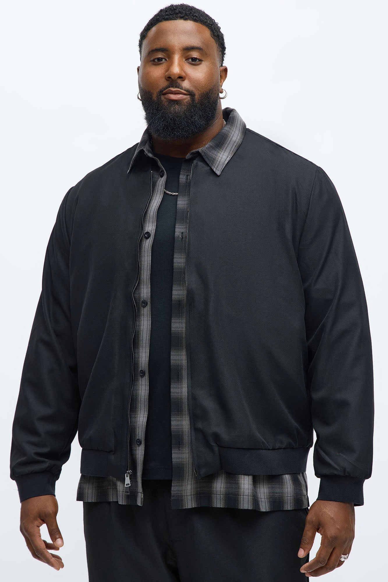Slim Modern Two-Way Zipper Everyday Bomber - Black Fashion Nova