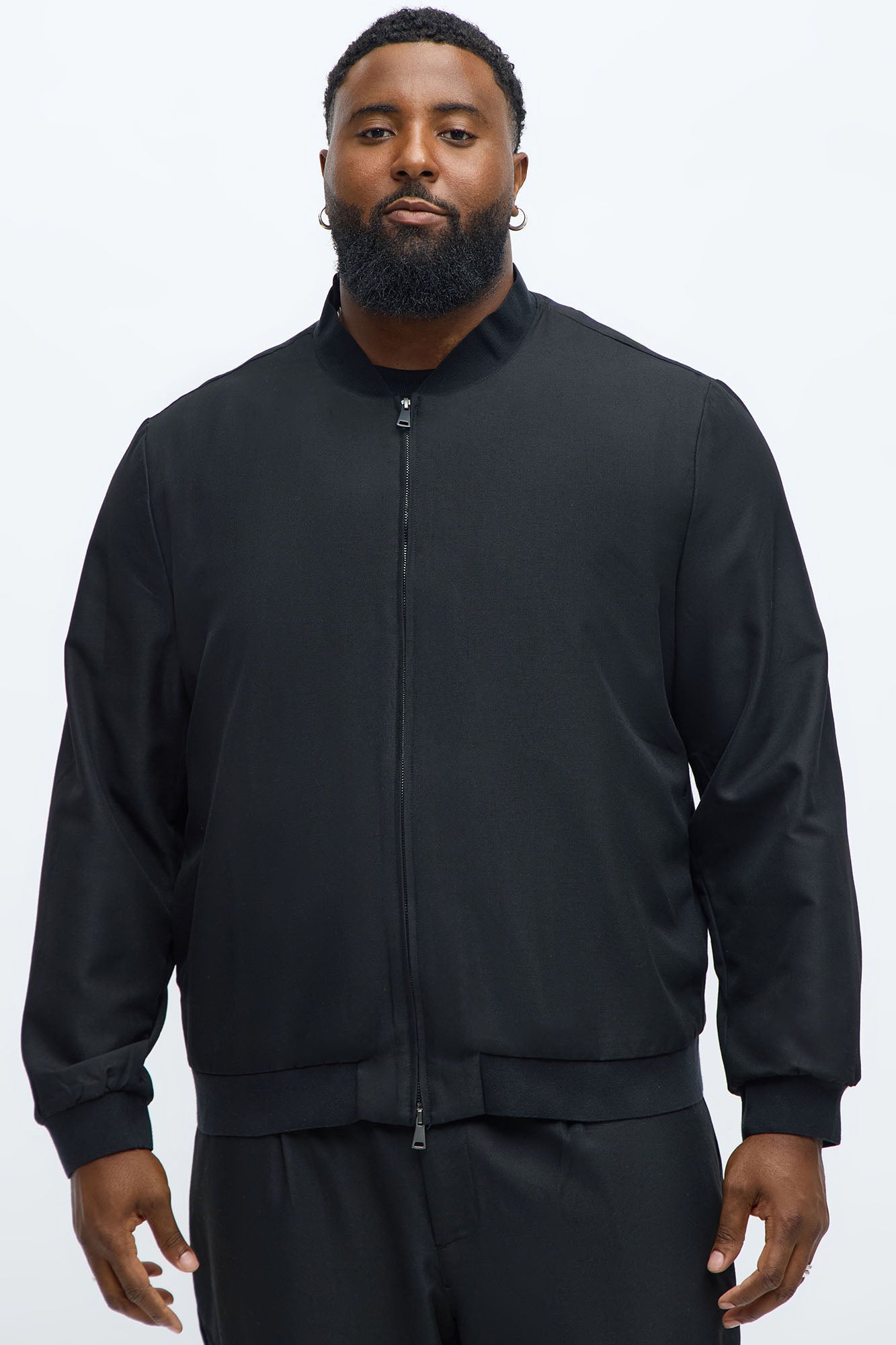 Slim Modern Two-Way Zipper Everyday Bomber - Black Fashion Nova