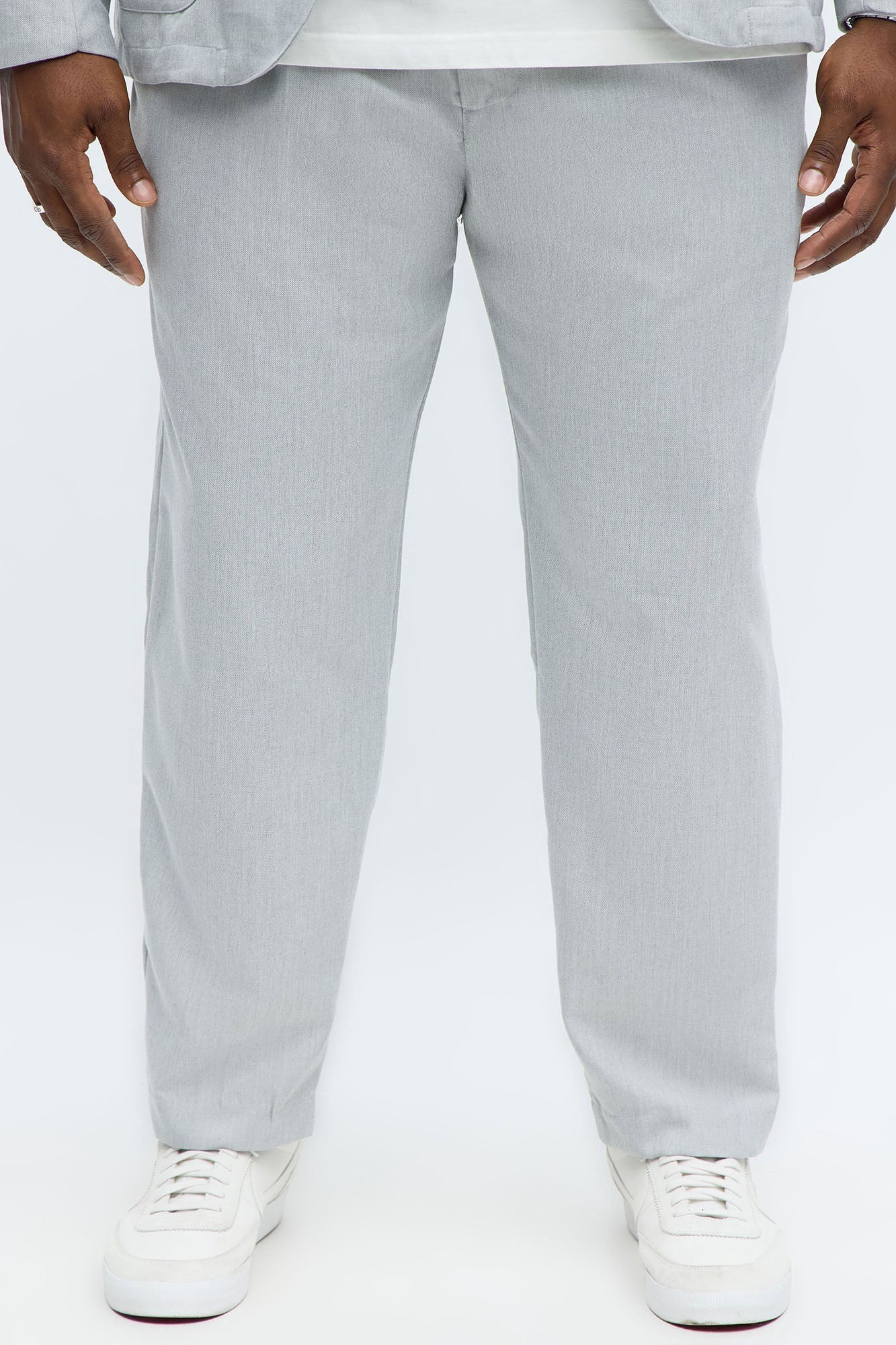 Slim Modern Stretch-Waist Everyday Trouser - Light Grey Fashion Nova