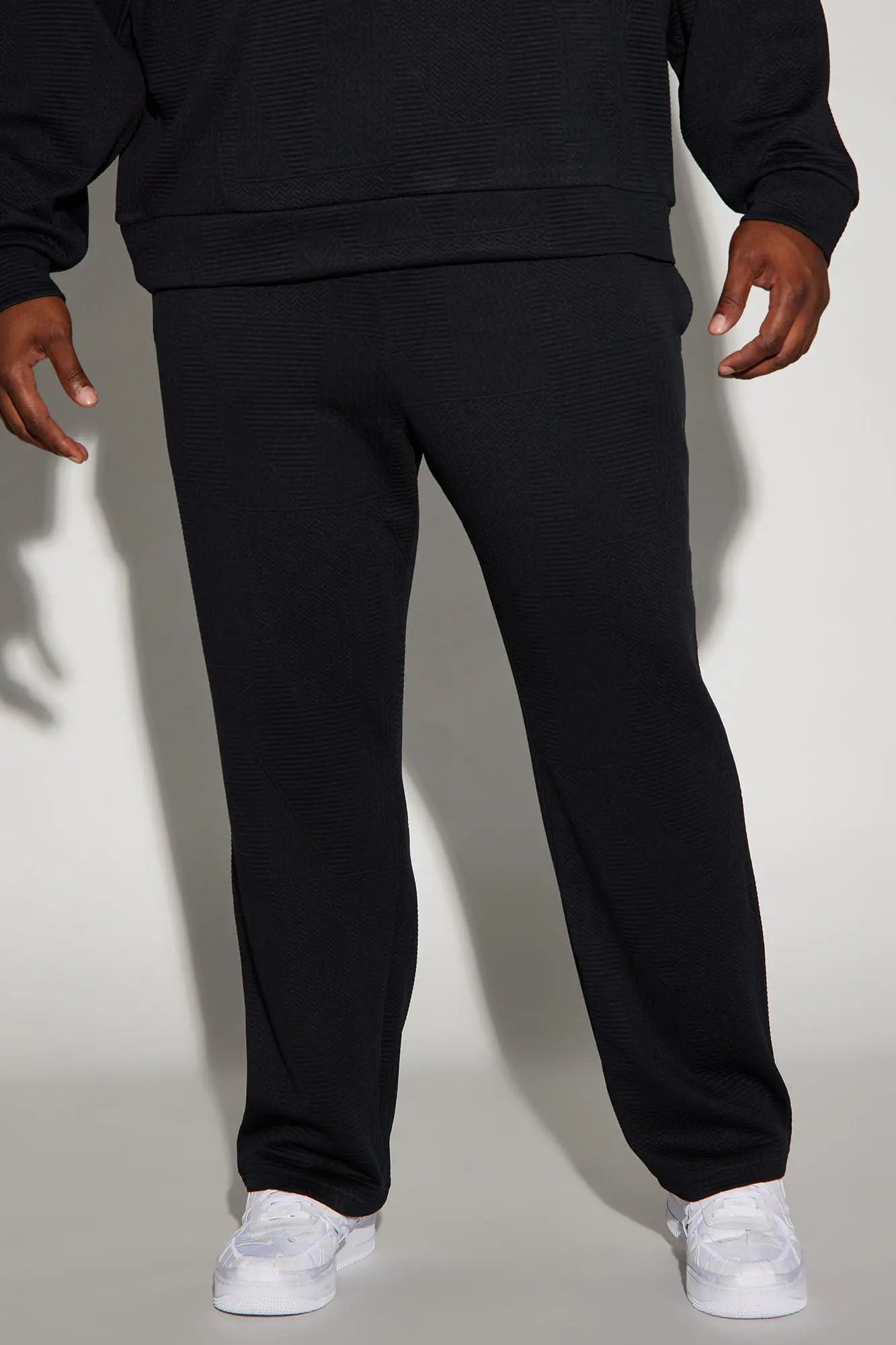 Textured Triangles Slim Pants - Black Fashion Nova