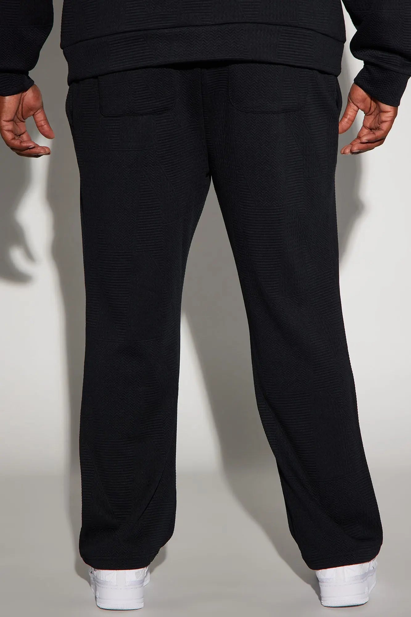 Textured Triangles Slim Pants - Black Fashion Nova