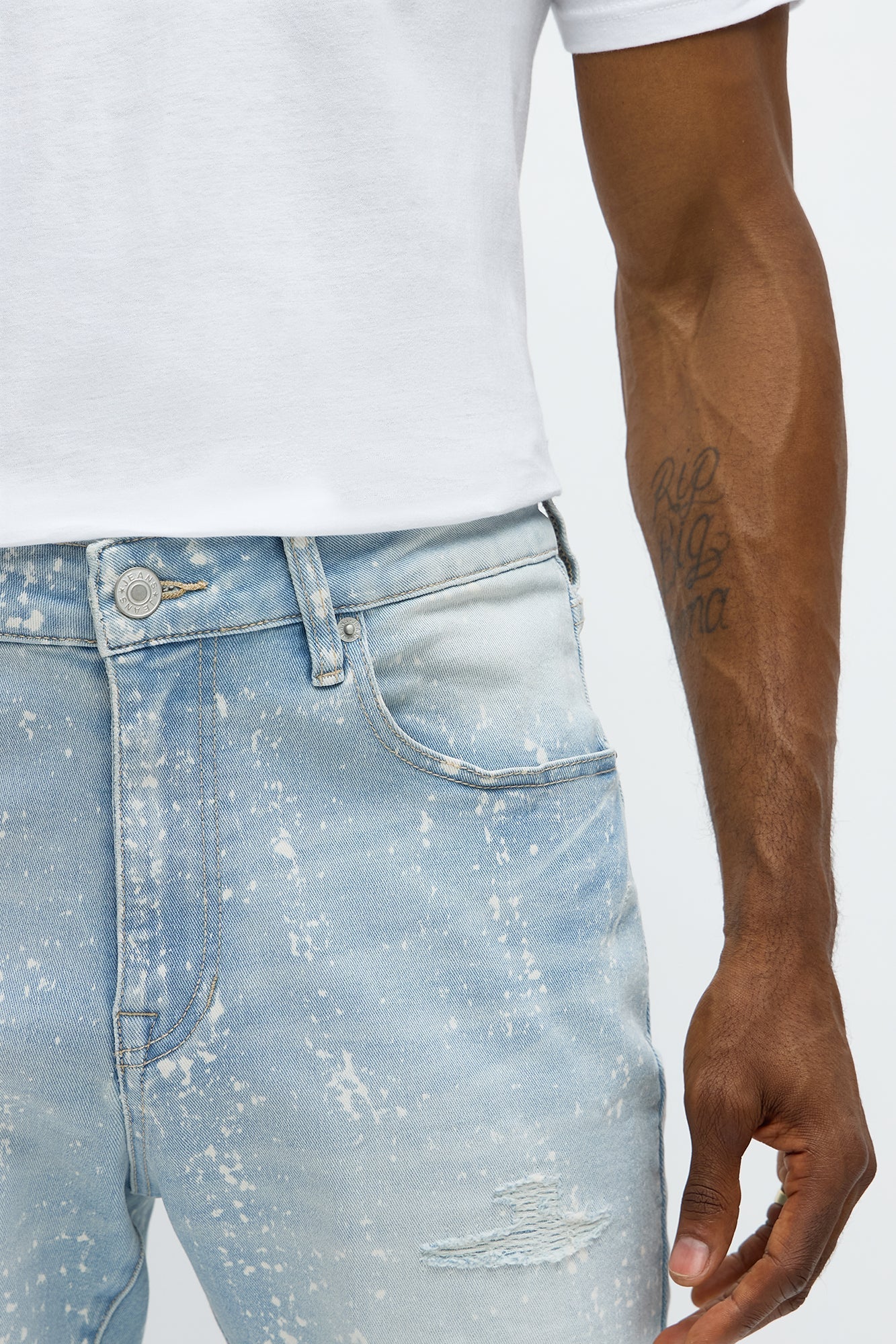 Stacked Skinny Flare Bleach Croc Jean - Light Wash Fashion Nova