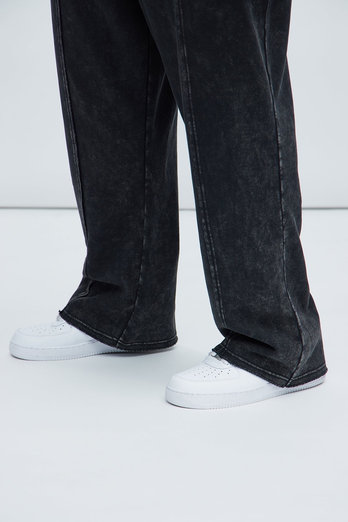Tyson Frayed Seams Sweatpants - Black Fashion Nova