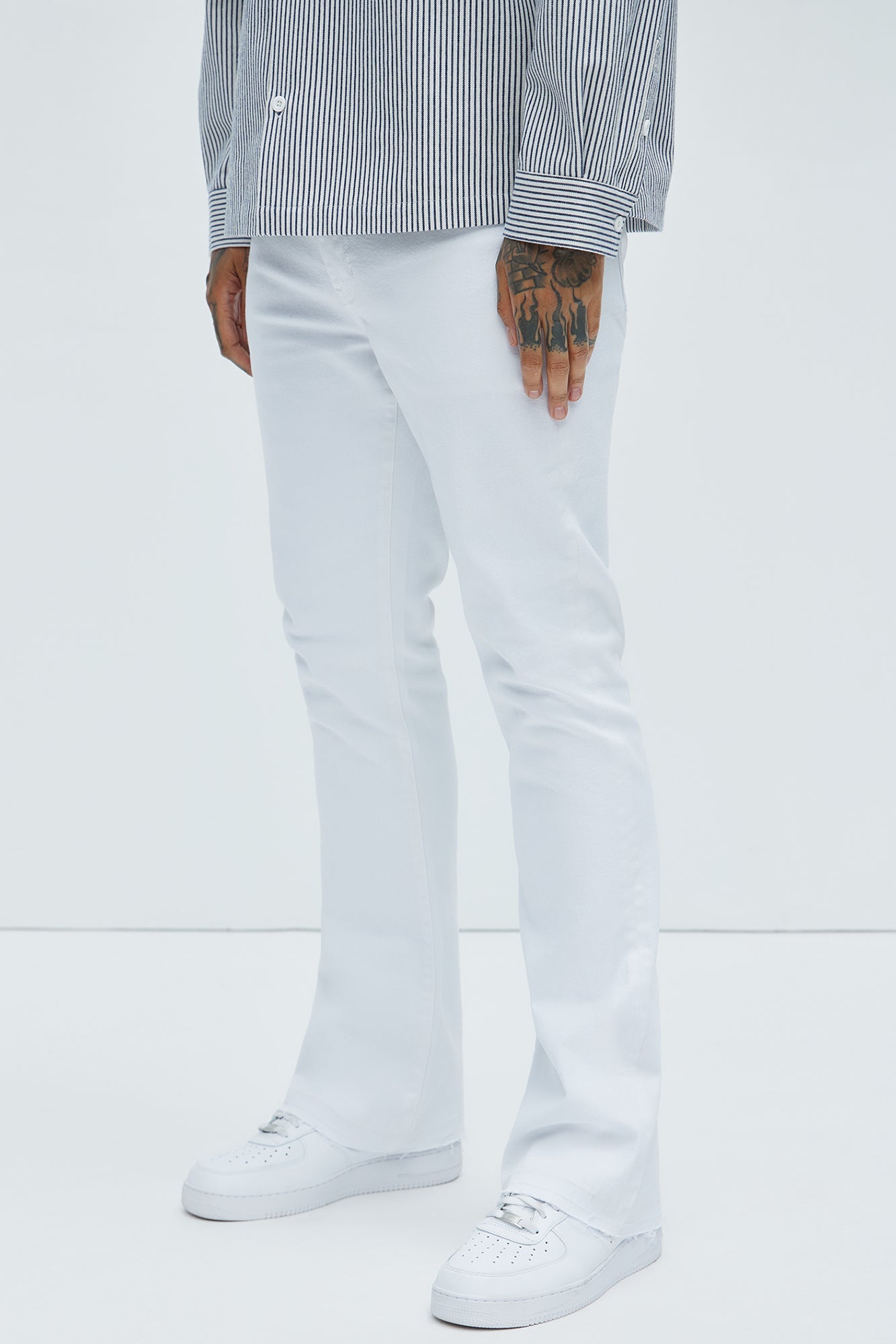 Cornell Slim Flare Jeans - White Fashion Nova