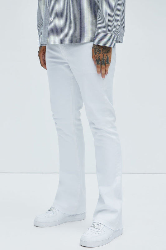 Cornell Slim Flare Jeans - White Fashion Nova