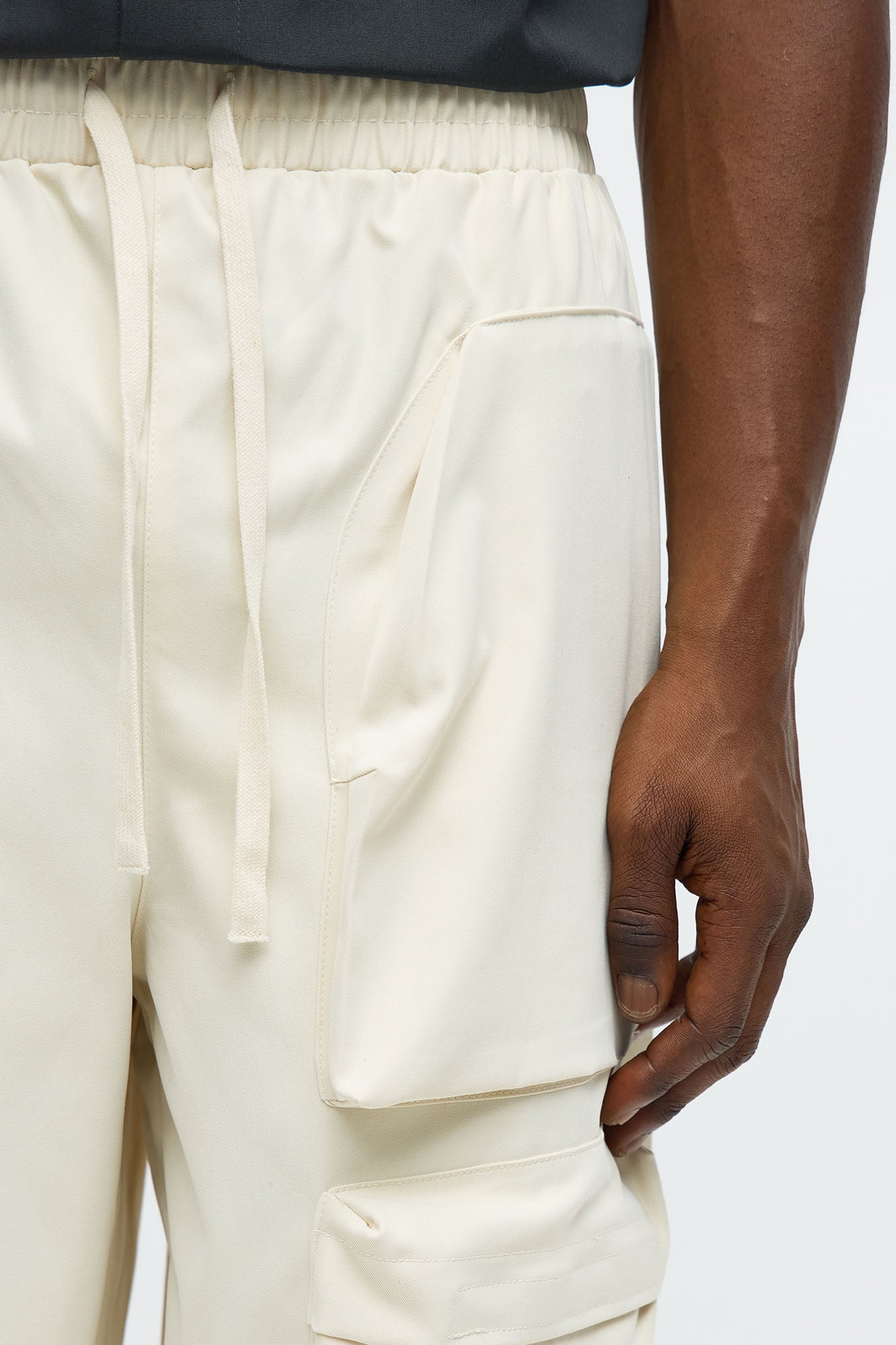 Baggy Make That Call Front Pocket Pants - Off White Fashion Nova