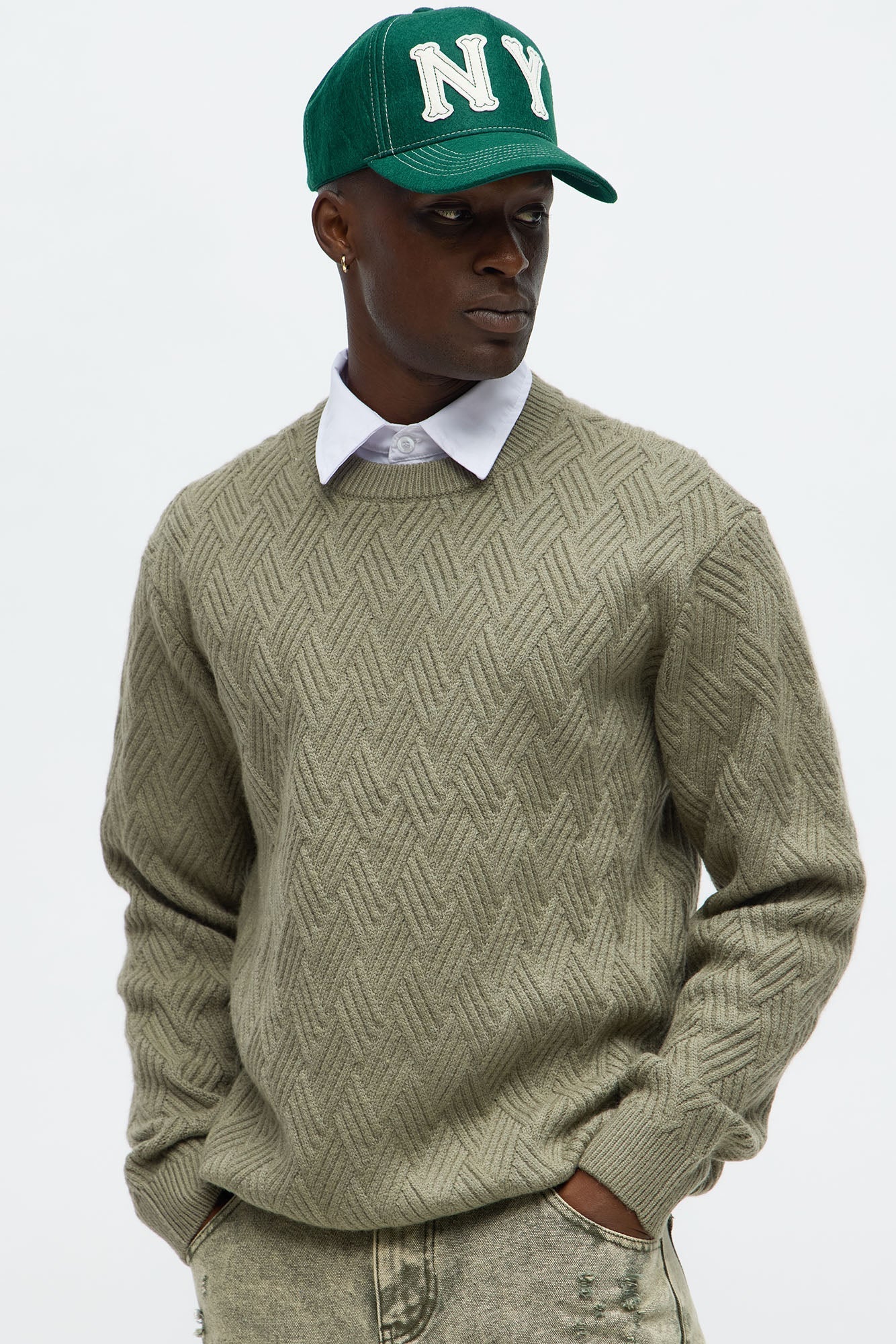 That Stuff Crewneck Sweater - Olive Fashion Nova