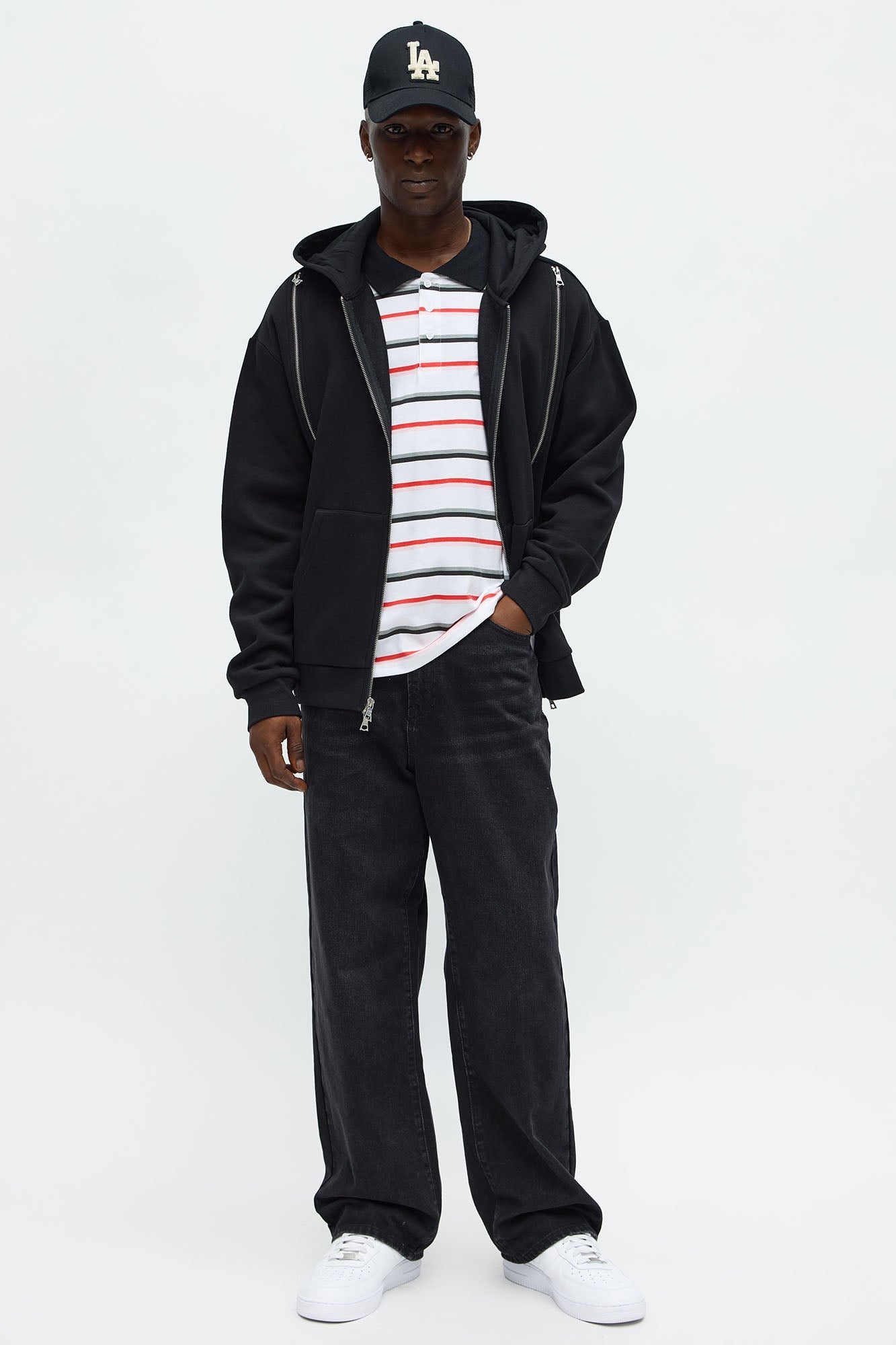 Tyson Stay Away Zip Up Hoodie - Black Fashion Nova