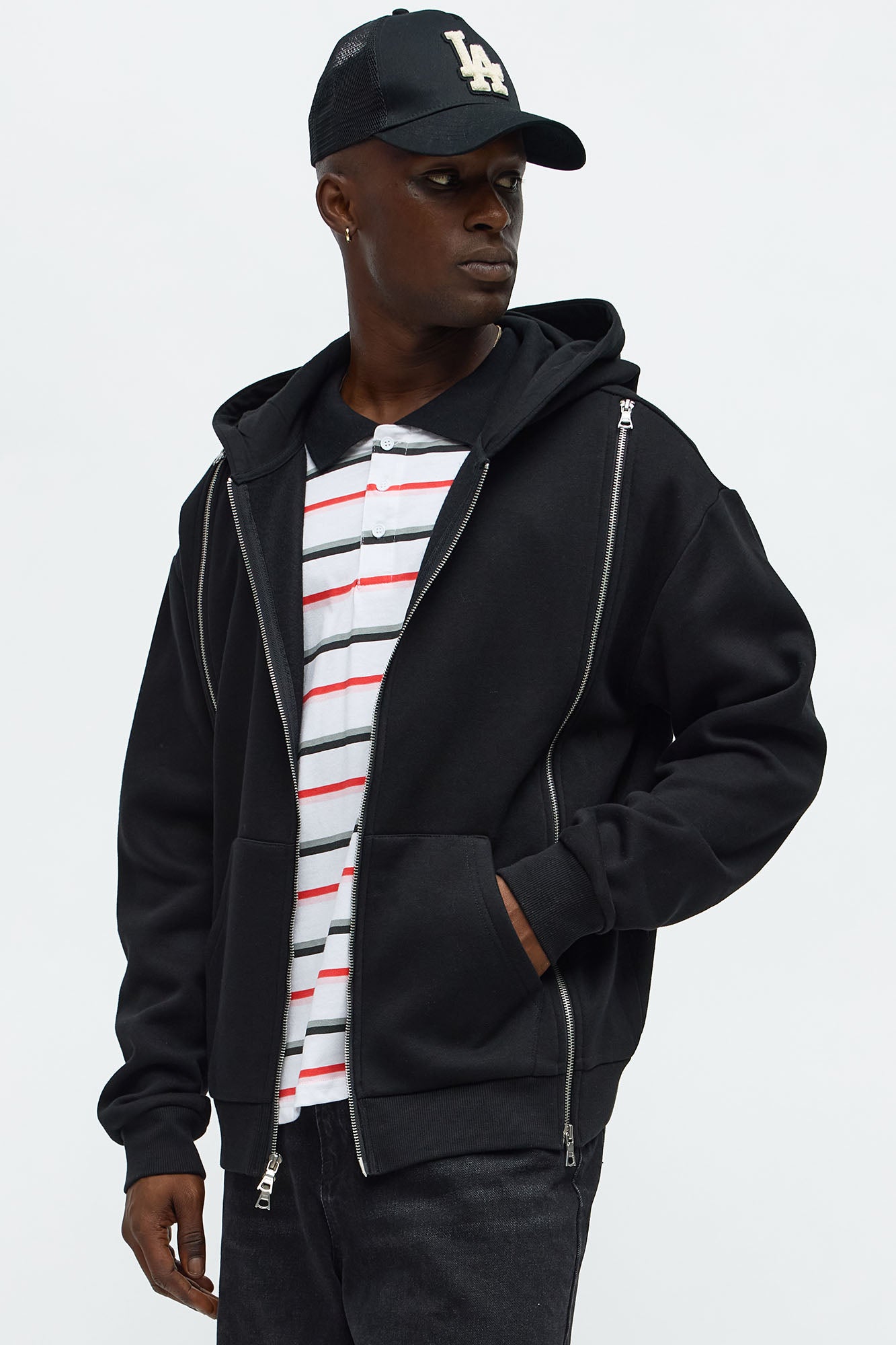 Tyson Stay Away Zip Up Hoodie - Black Fashion Nova