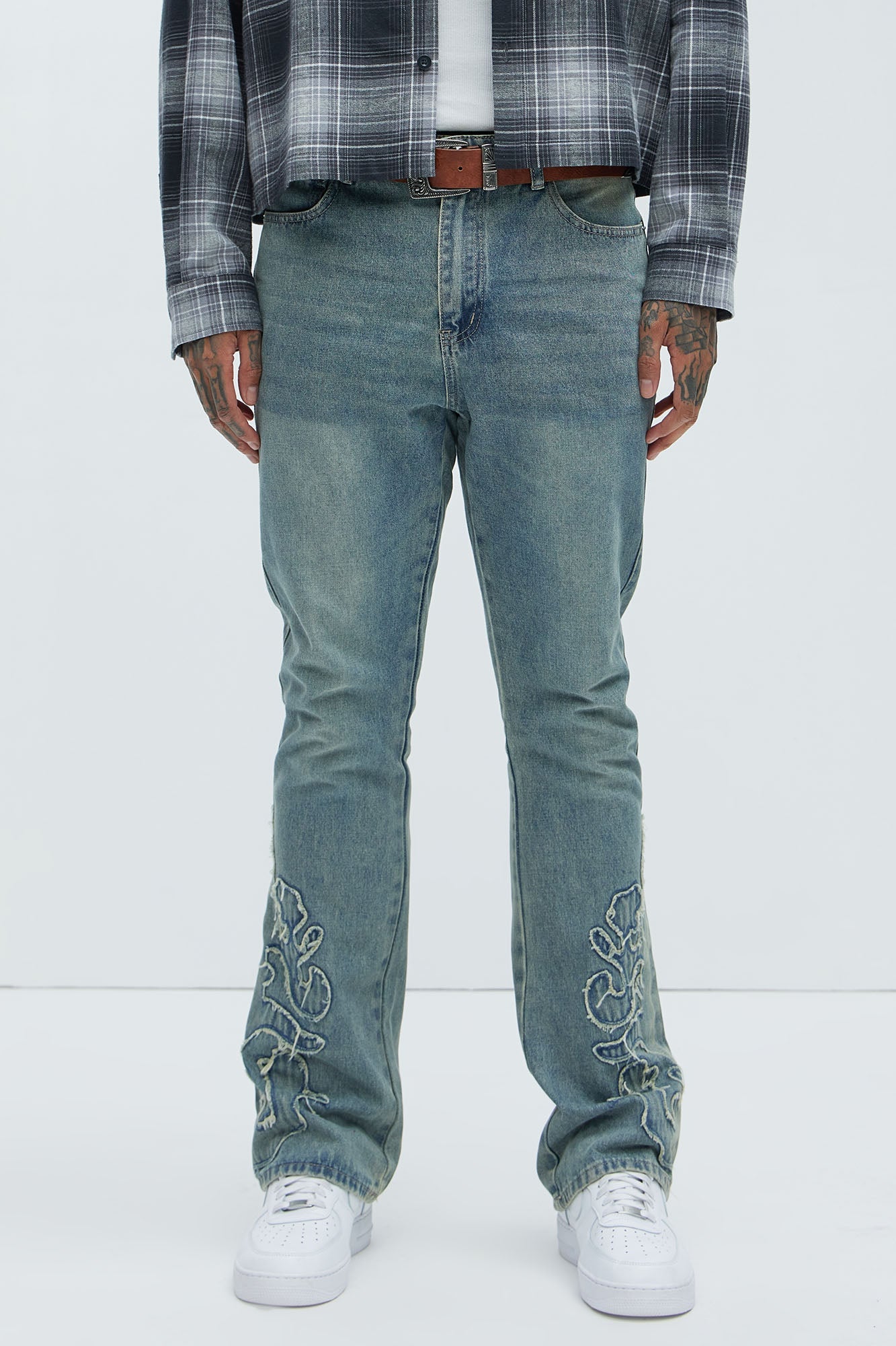 Tumble Slim Flare Jeans - Light Blue Wash Fashion Nova