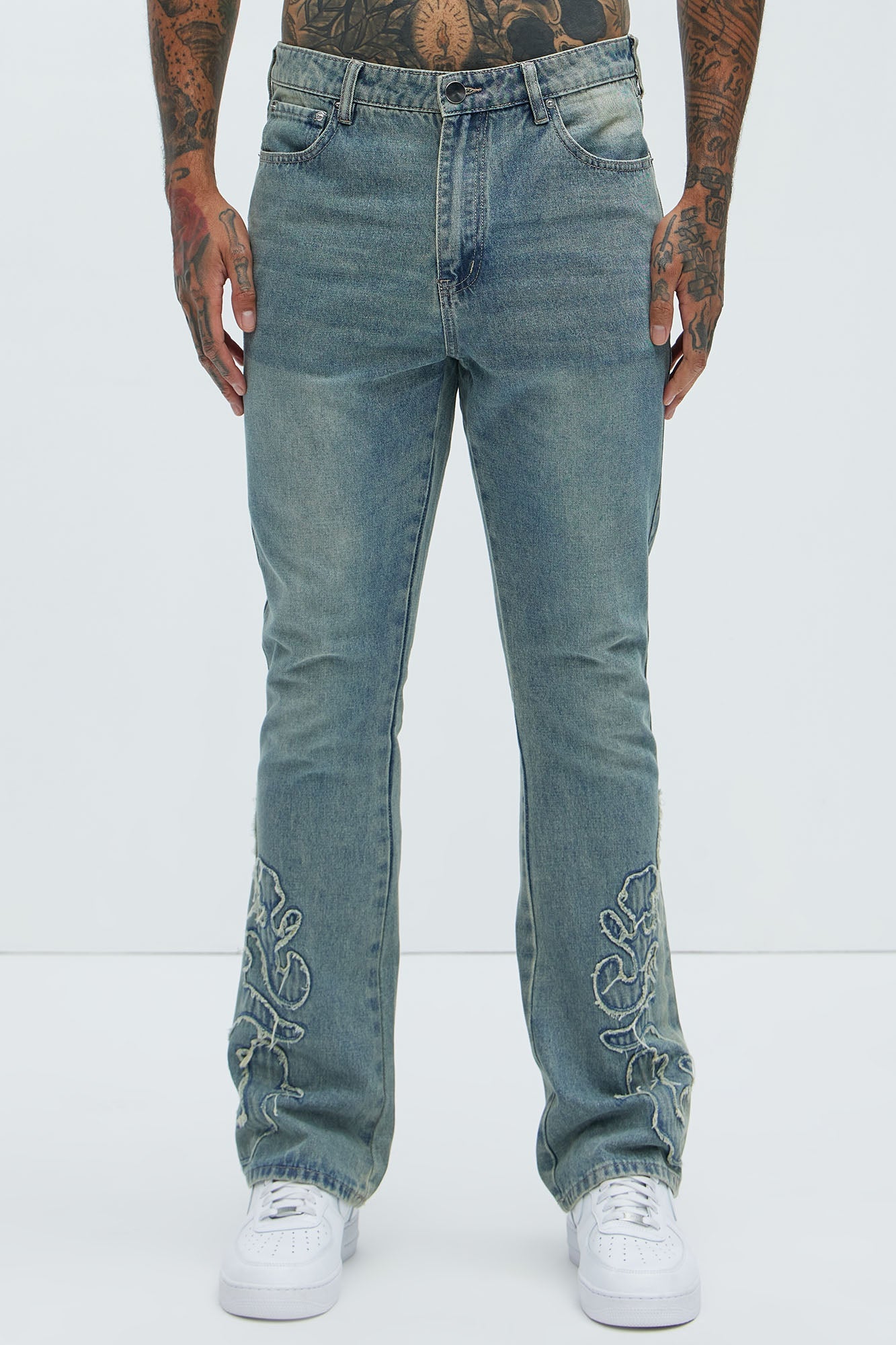 Tumble Slim Flare Jeans - Light Blue Wash Fashion Nova